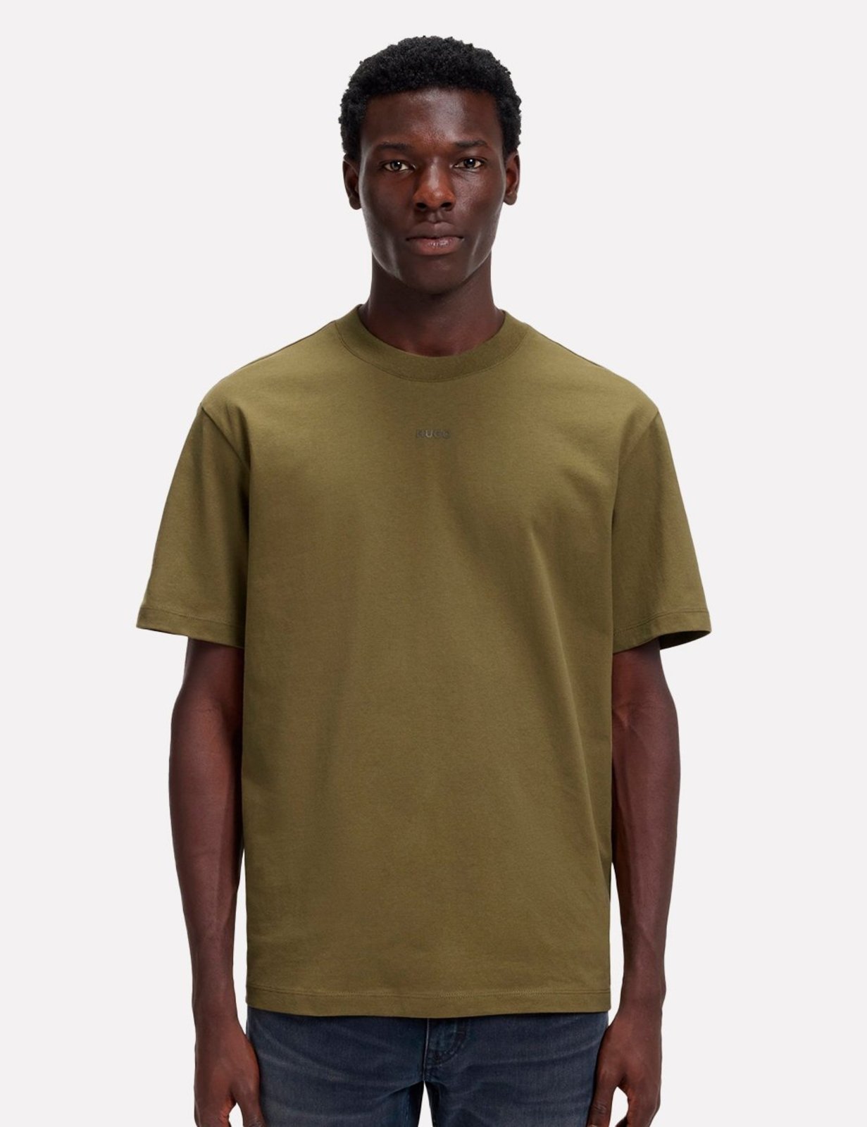 Camiseta Hugo Boss Masculina Dapolino Relaxed Fit Verde Musgo