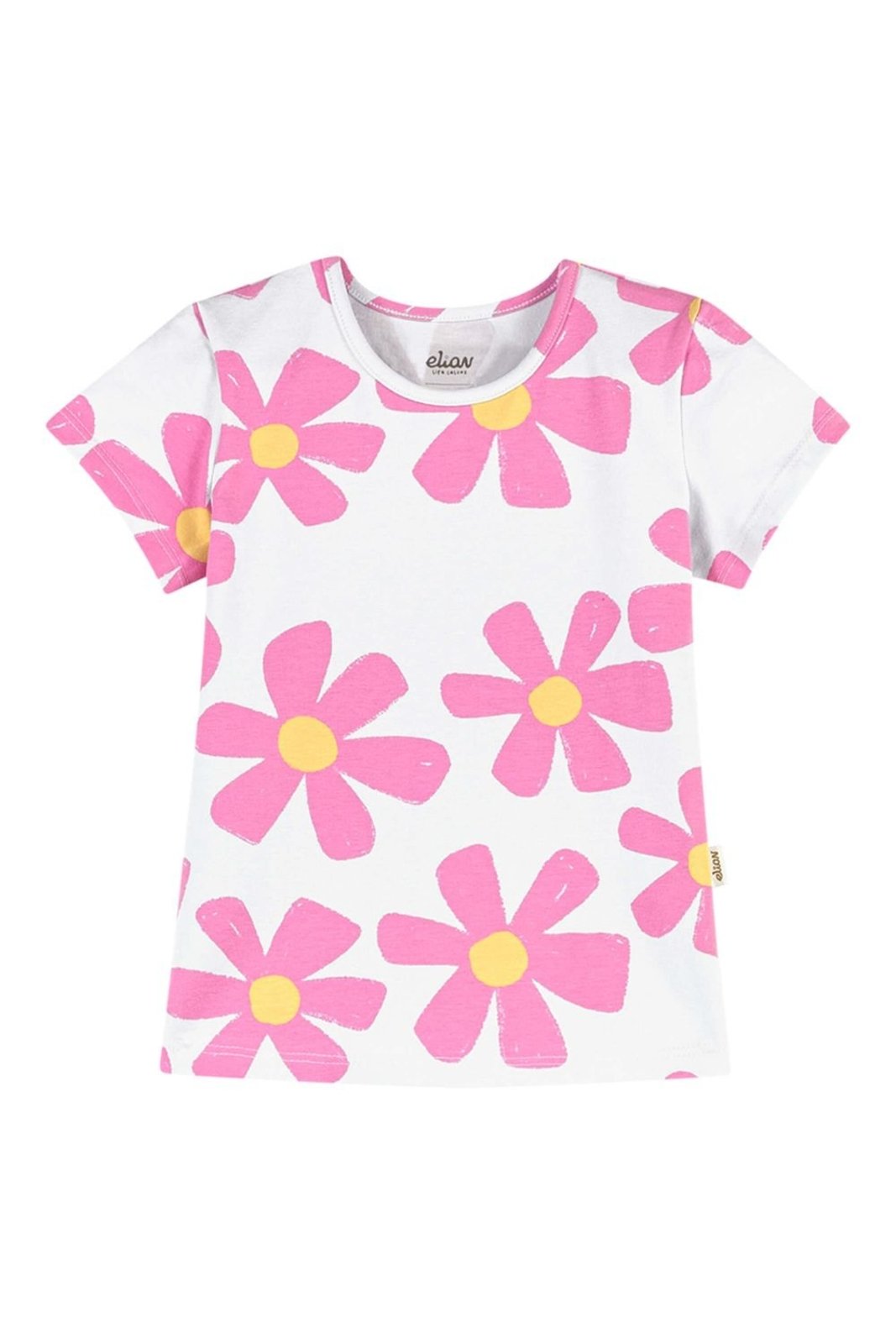 Infantil - Blusa Menina Cotton Leve Estampa Elian Branco
