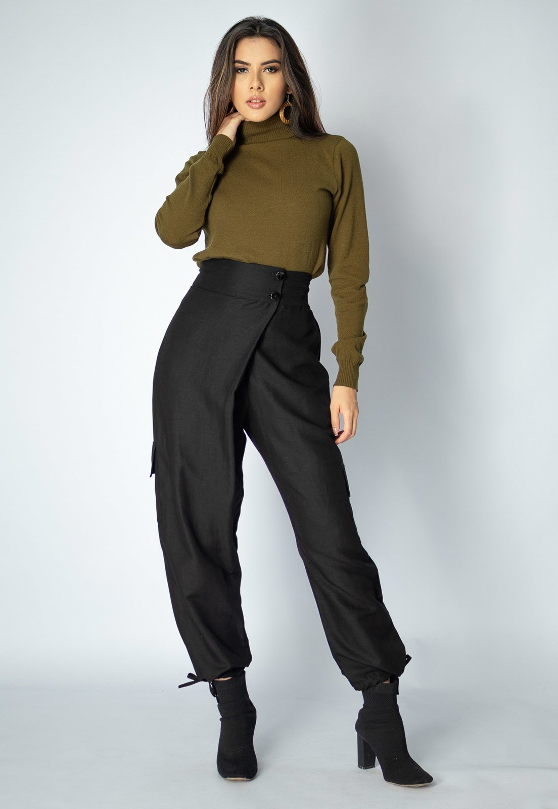 Calça Lisle Cargo Amazonia Vital Viscose Preta