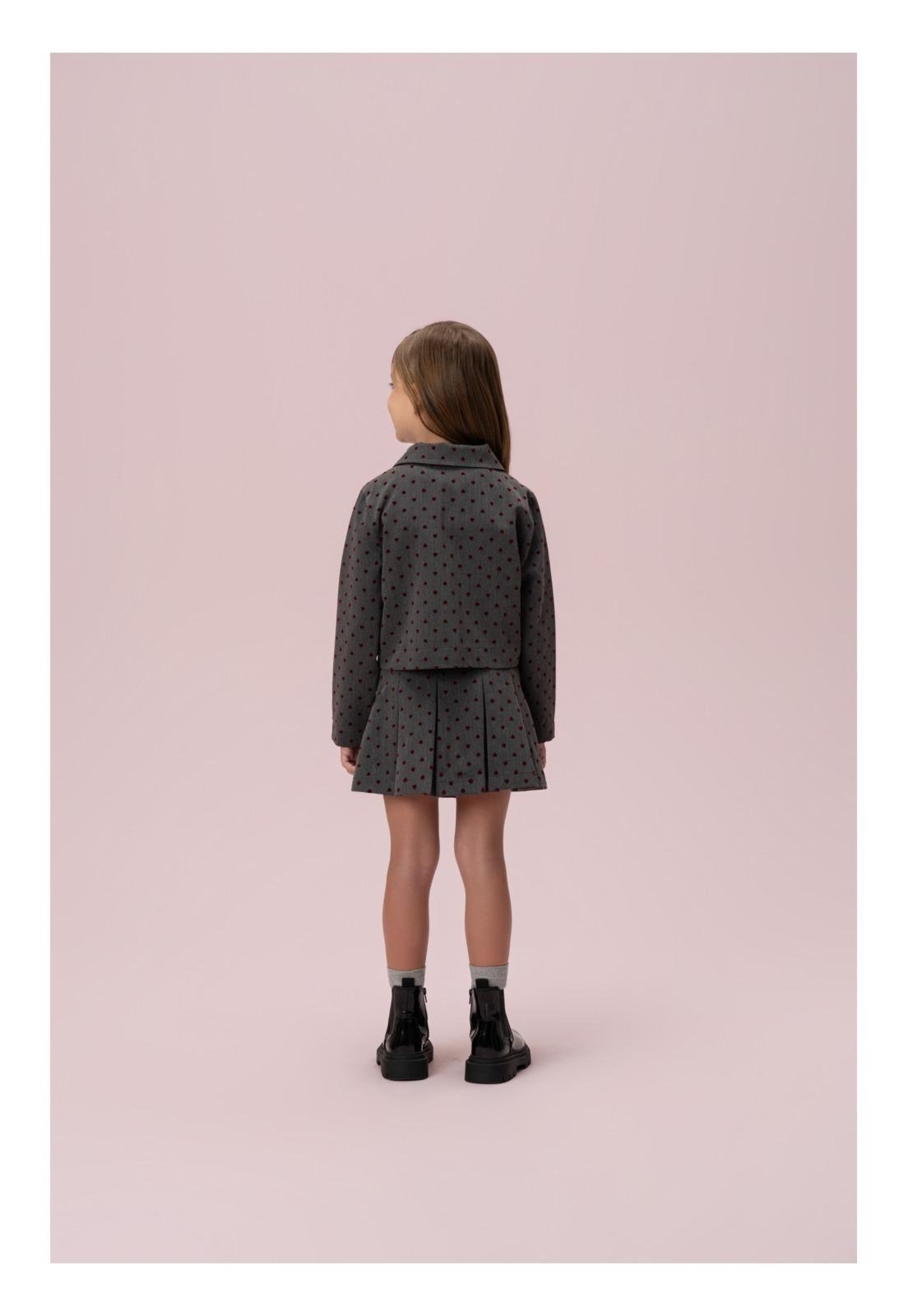 Infantil - Conjunto de Saia Estampados Corações Petit Cherie 10 Cinza