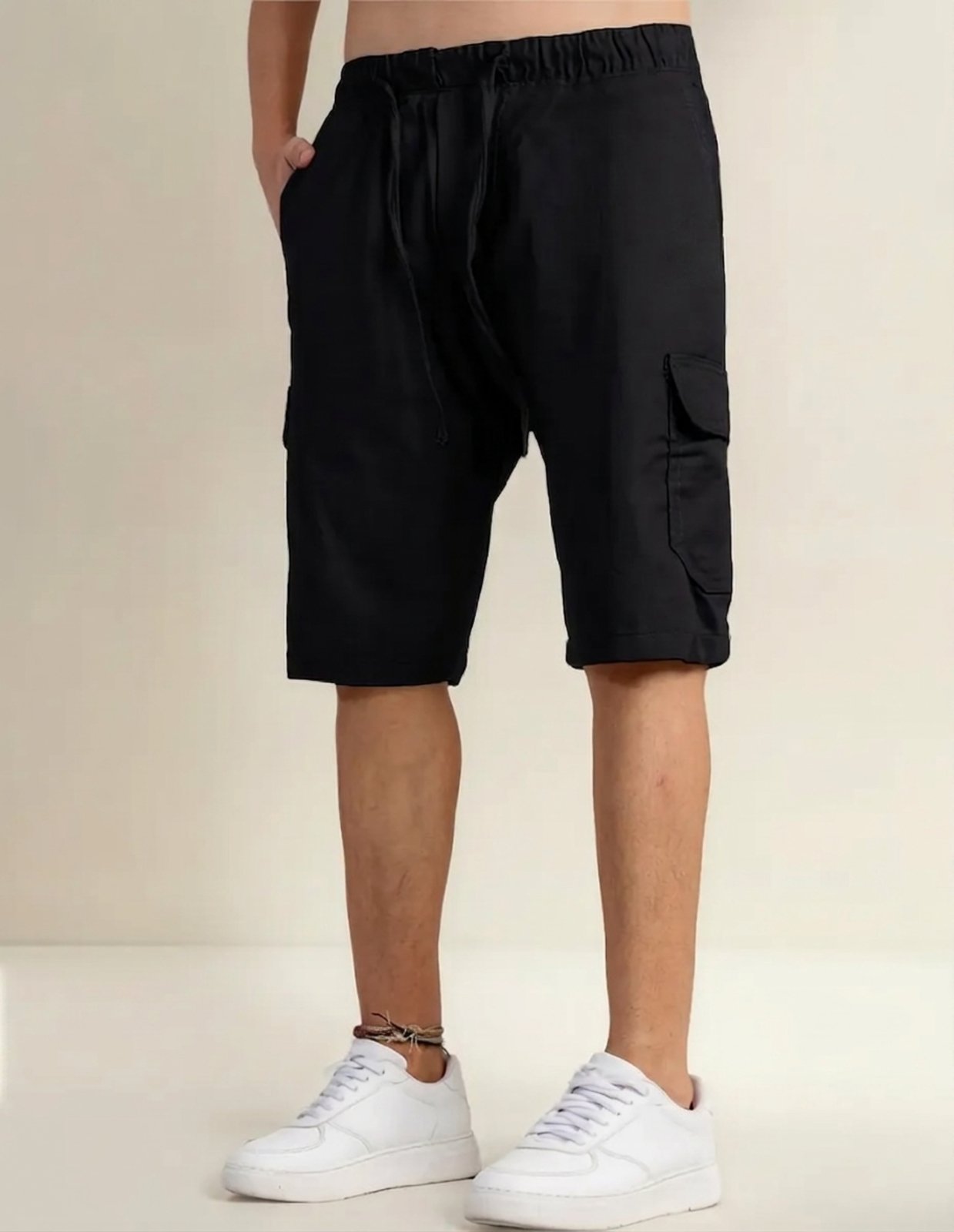Bermuda Jogger Cargo Masculina Preto