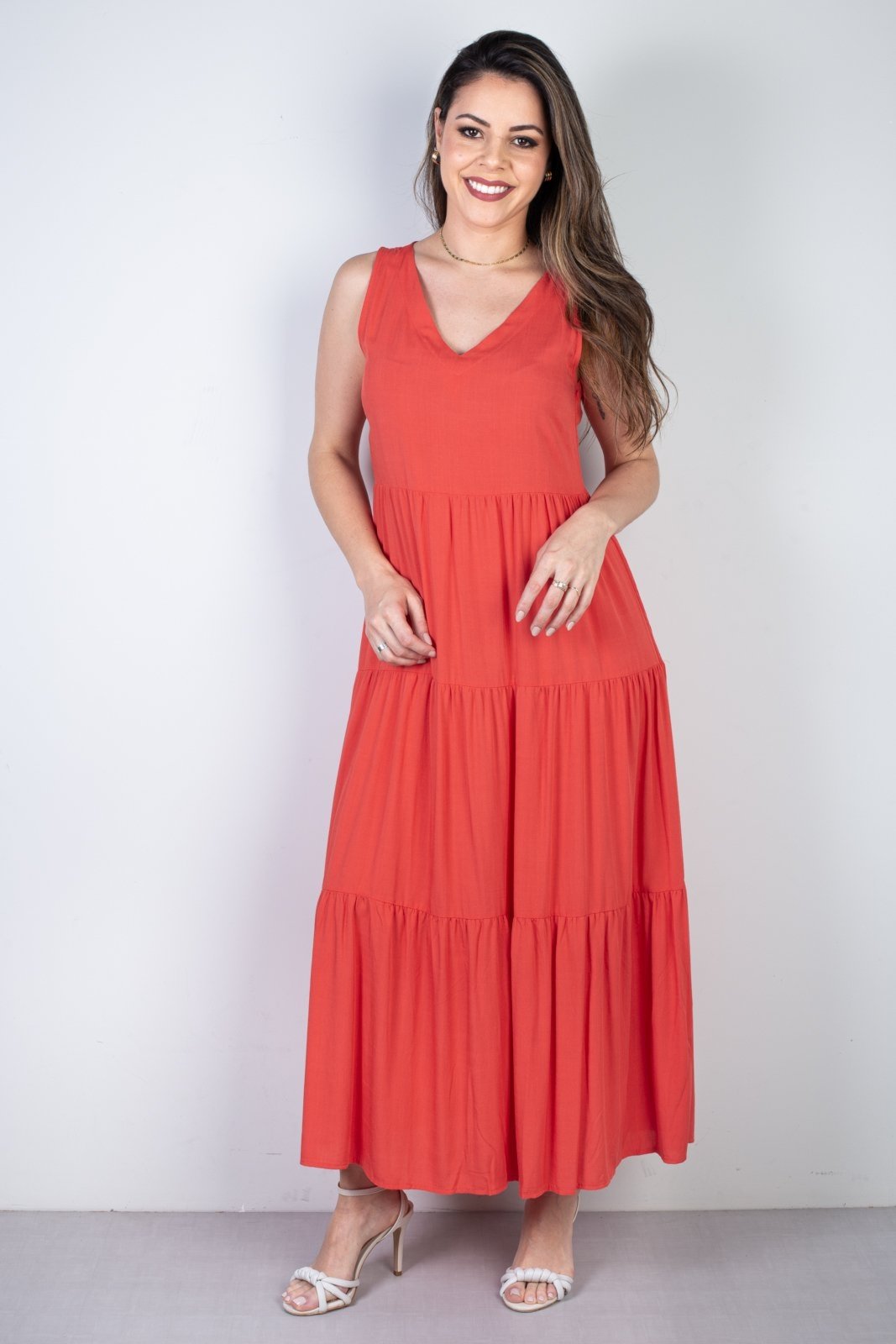 Vestido Enluaze Midi Regata Babados 51290 – Coral