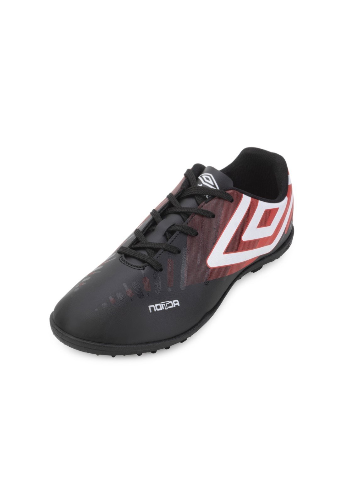Chuteira Society Umbro Action UM24 Preto-Vermelho