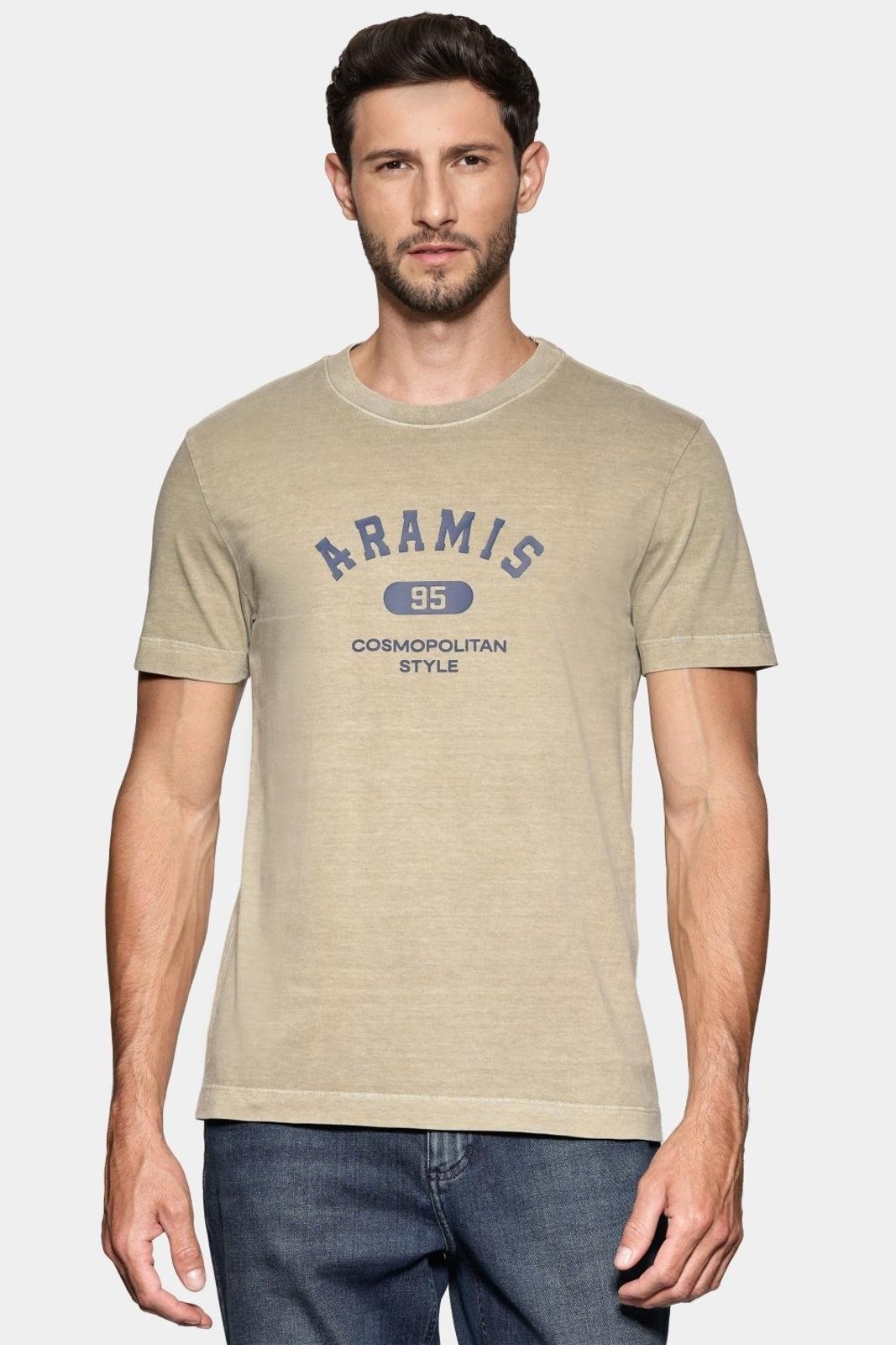Camiseta Aramis Manga Curta Lavada Estampa Craquele