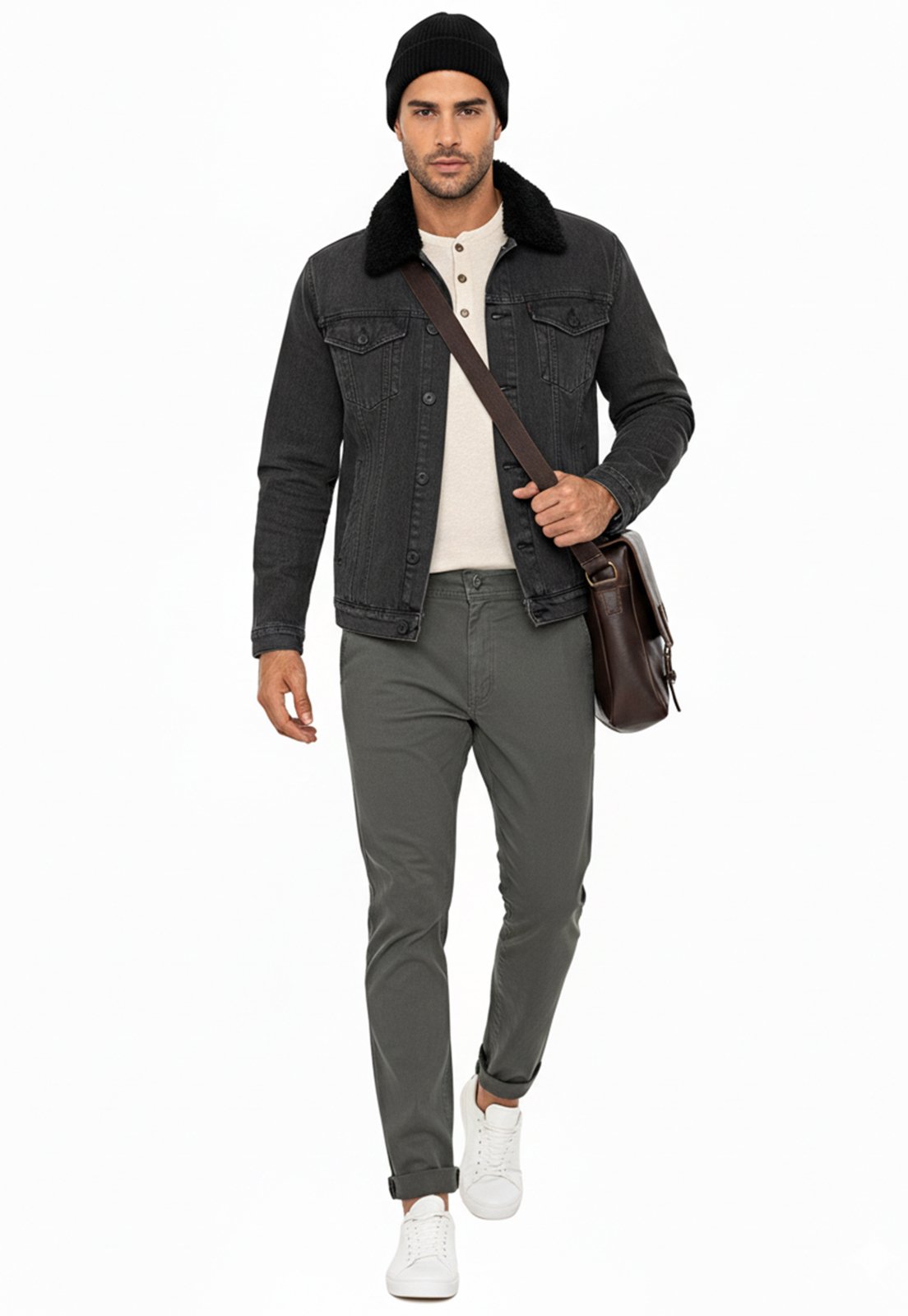 Vista 3 Calça Sarja Slim Fit Masculina Elastano Conforto Estilo e Versatilidade Macaw verde/verde militar/verde oliva verde Macaw verde/verde militar/verde oliva verde
