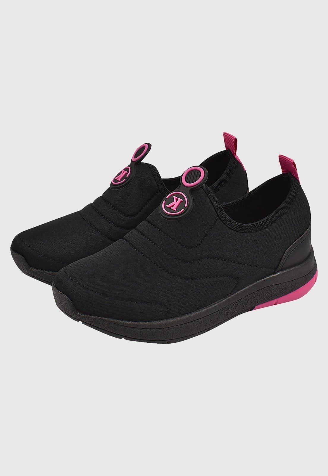 Infantil – Tênis Calce Facil Preto com Pink tep