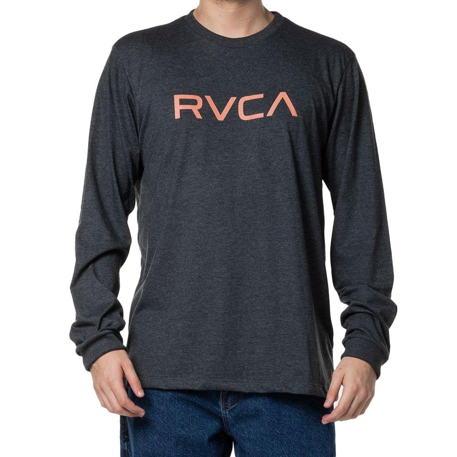 Camiseta RVCA Manga Longa Big RVCA LS WT24 Cinza Escuro