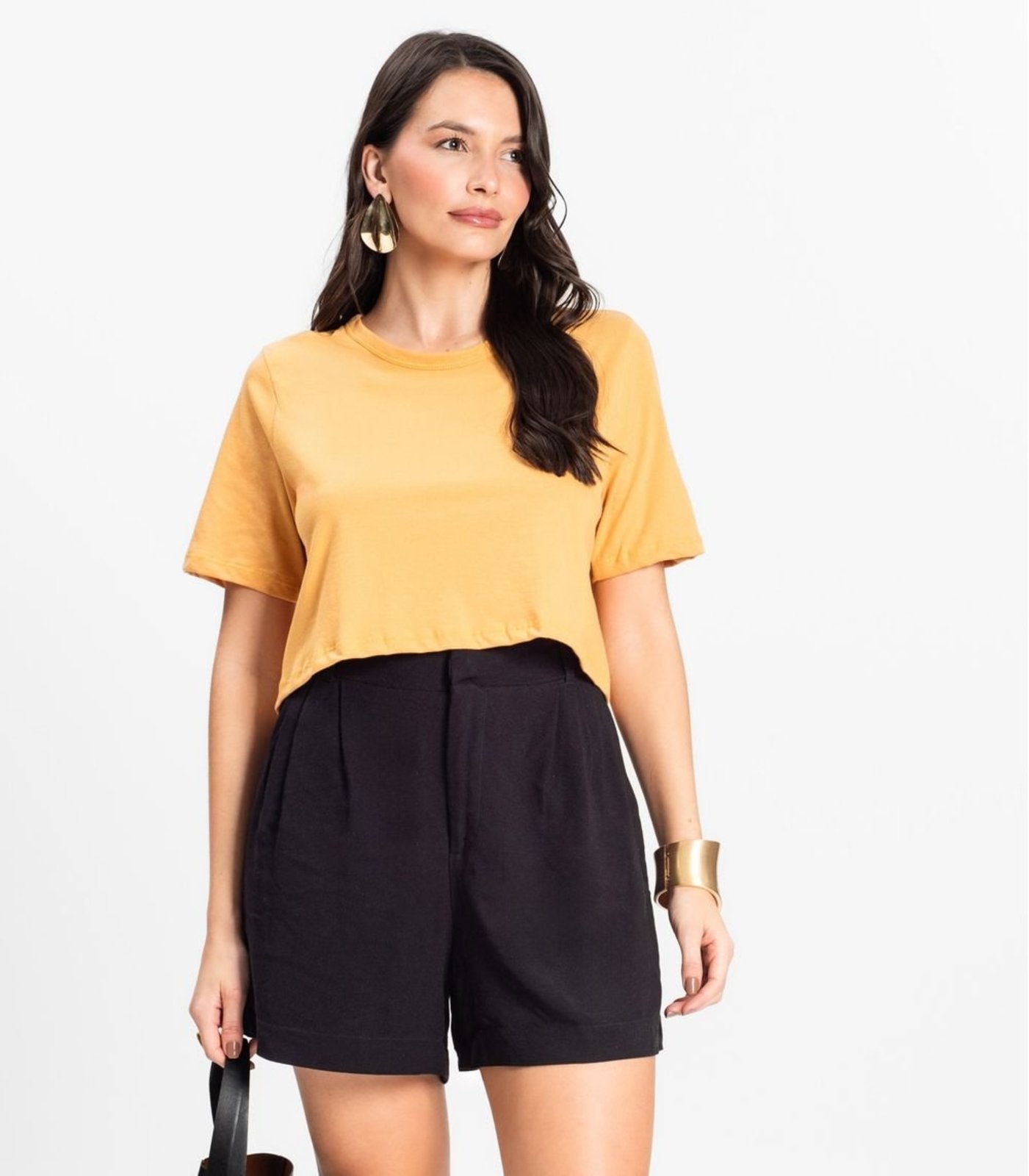 Blusa Cropped Lisa Select Amarelo