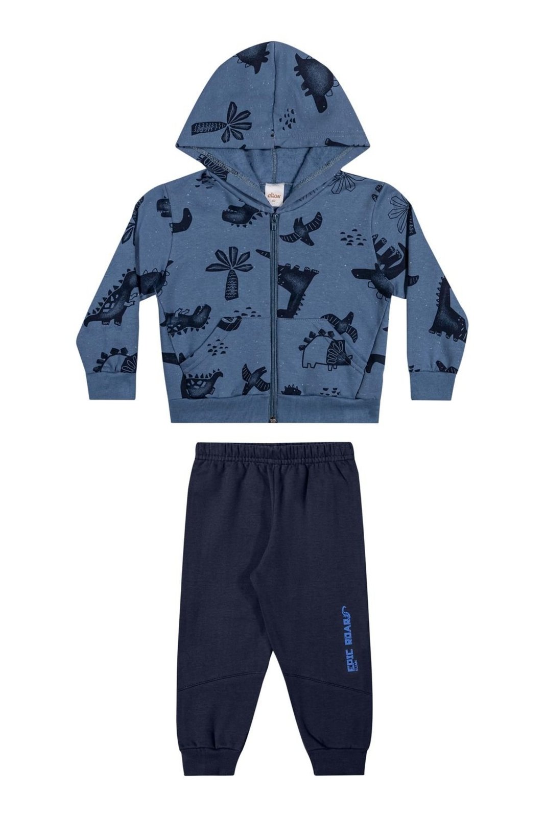 Infantil - Conjunto Menino Dino Moletom Botonê Elian Azul