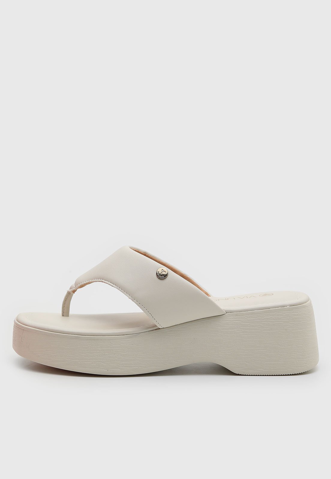 Sandália Baixa Feminina Via Uno Plataforma Off-White