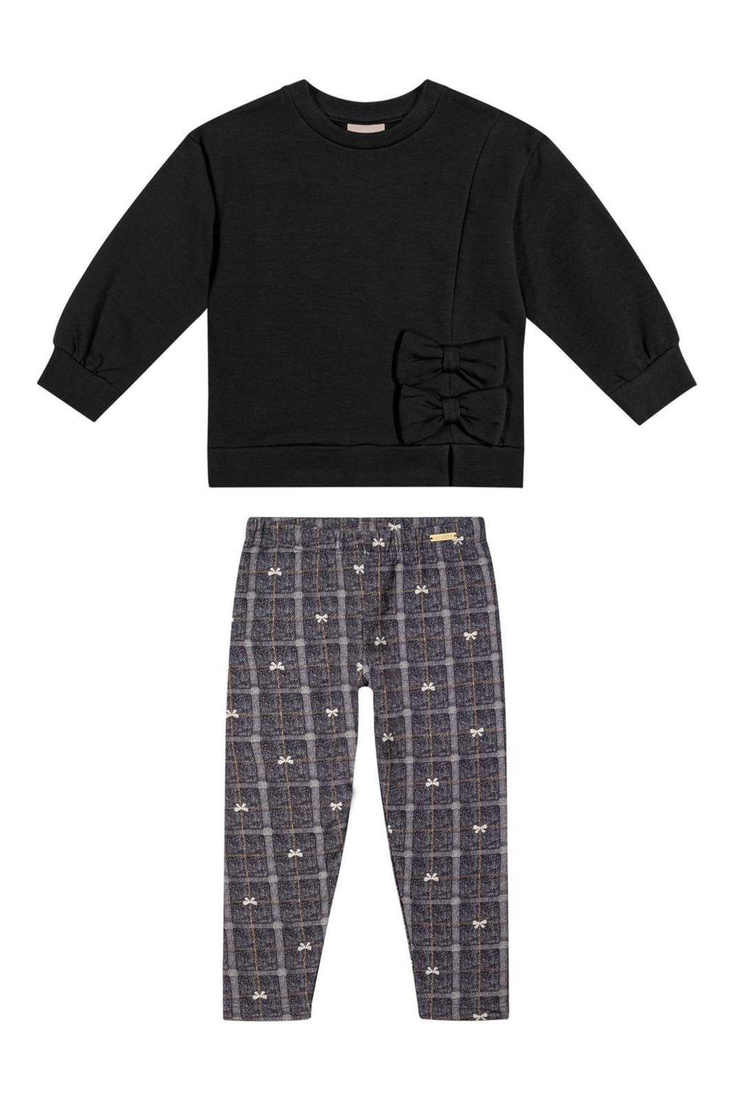 Infantil - Conjunto Longo Menina Laços Colorittá Preto