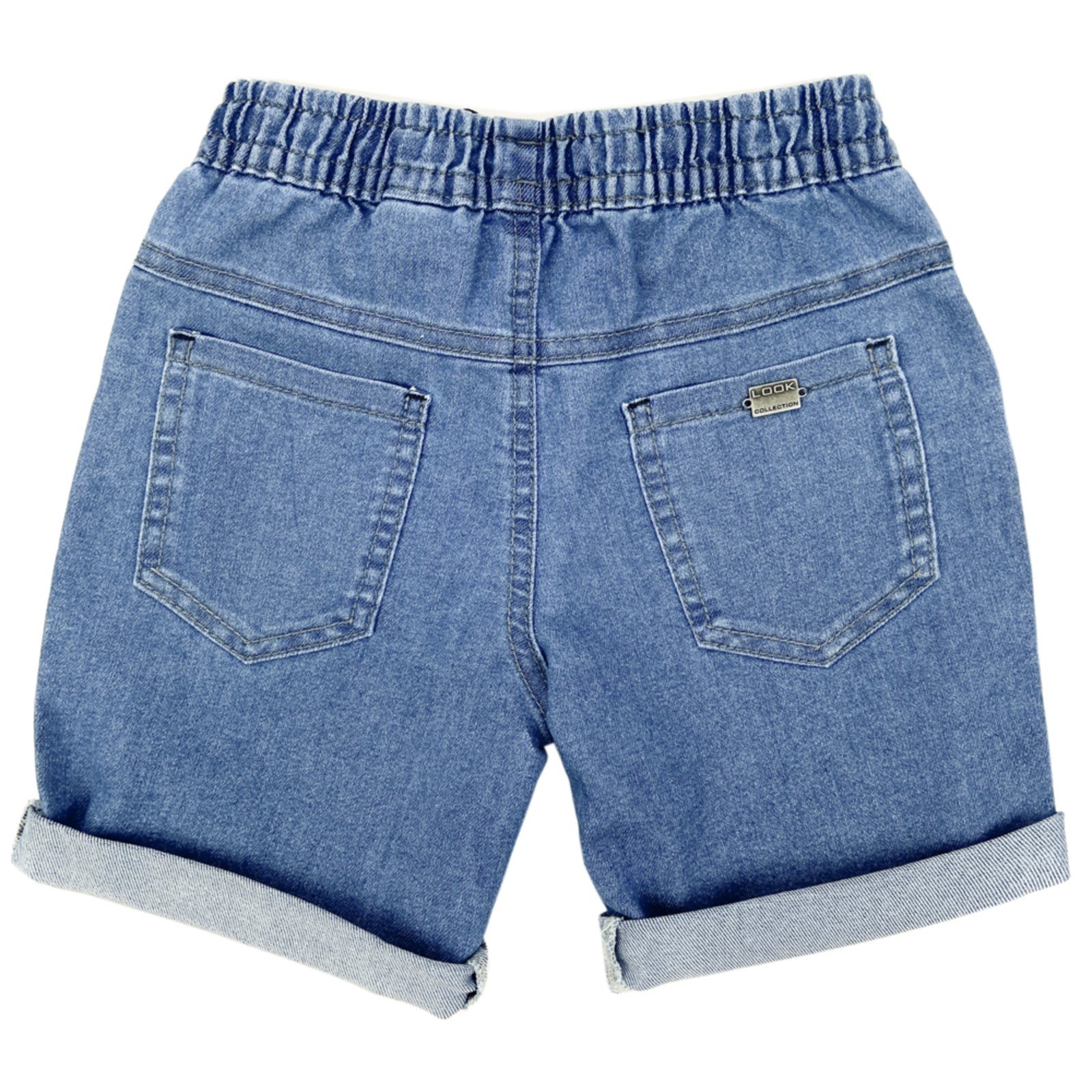Vista 3 Infantil - Shorts Look Jeans Delavê Jeans azul Look Jeans azul
