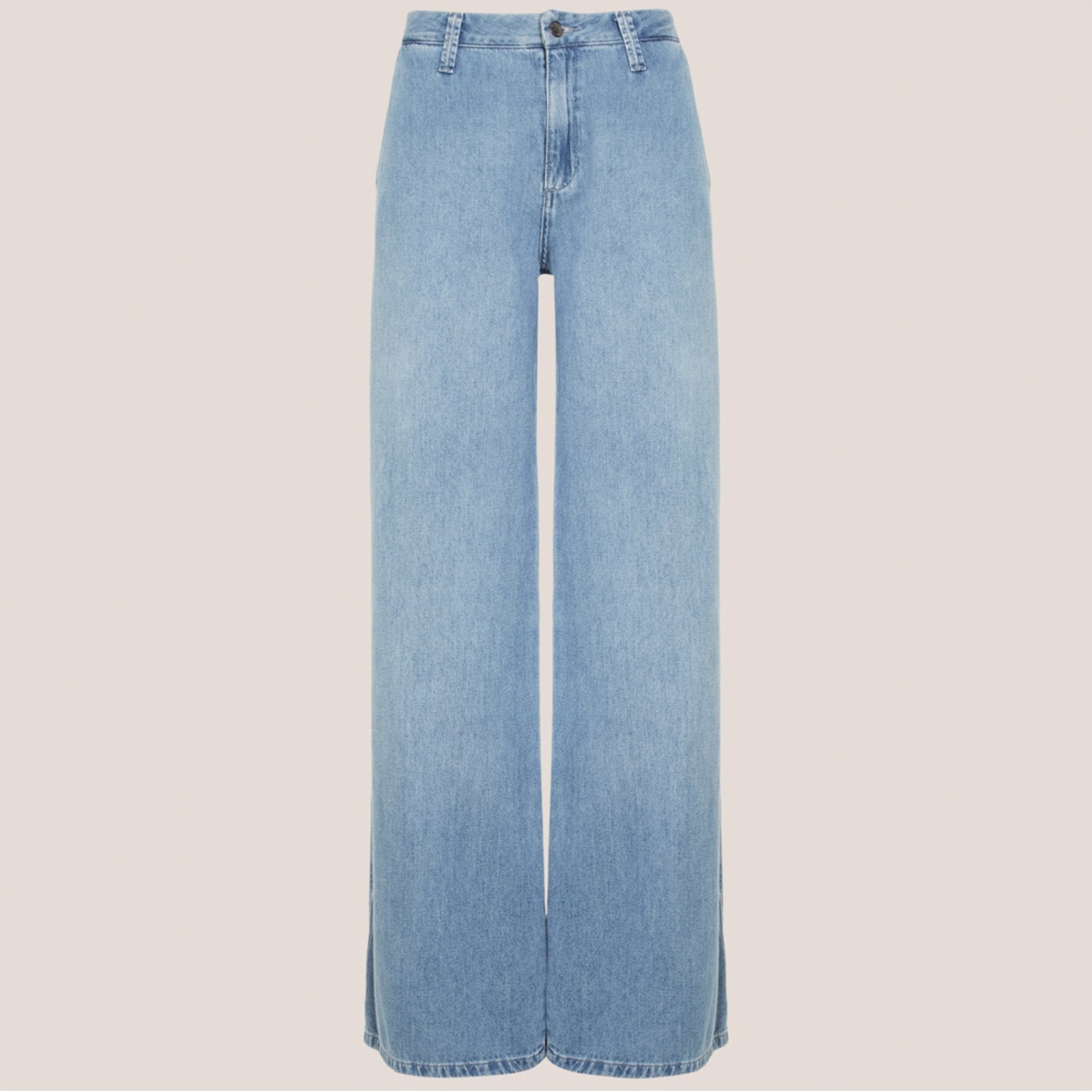 Calça Jeans Dudalina Wide Led Mid Pr26 Azul Feminino