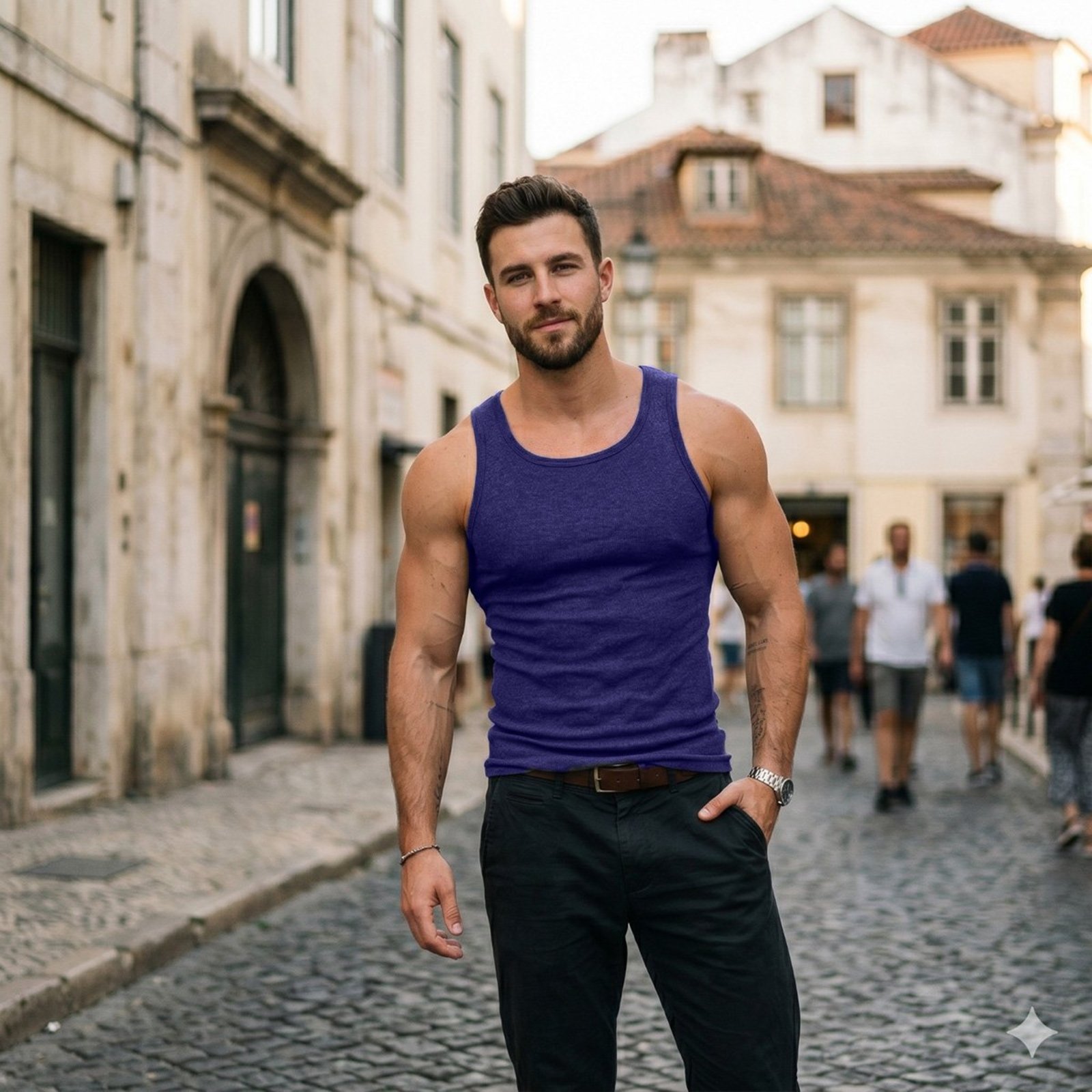 Regata Básica Masculina Confortável Slim Fitness - Azul Marinho