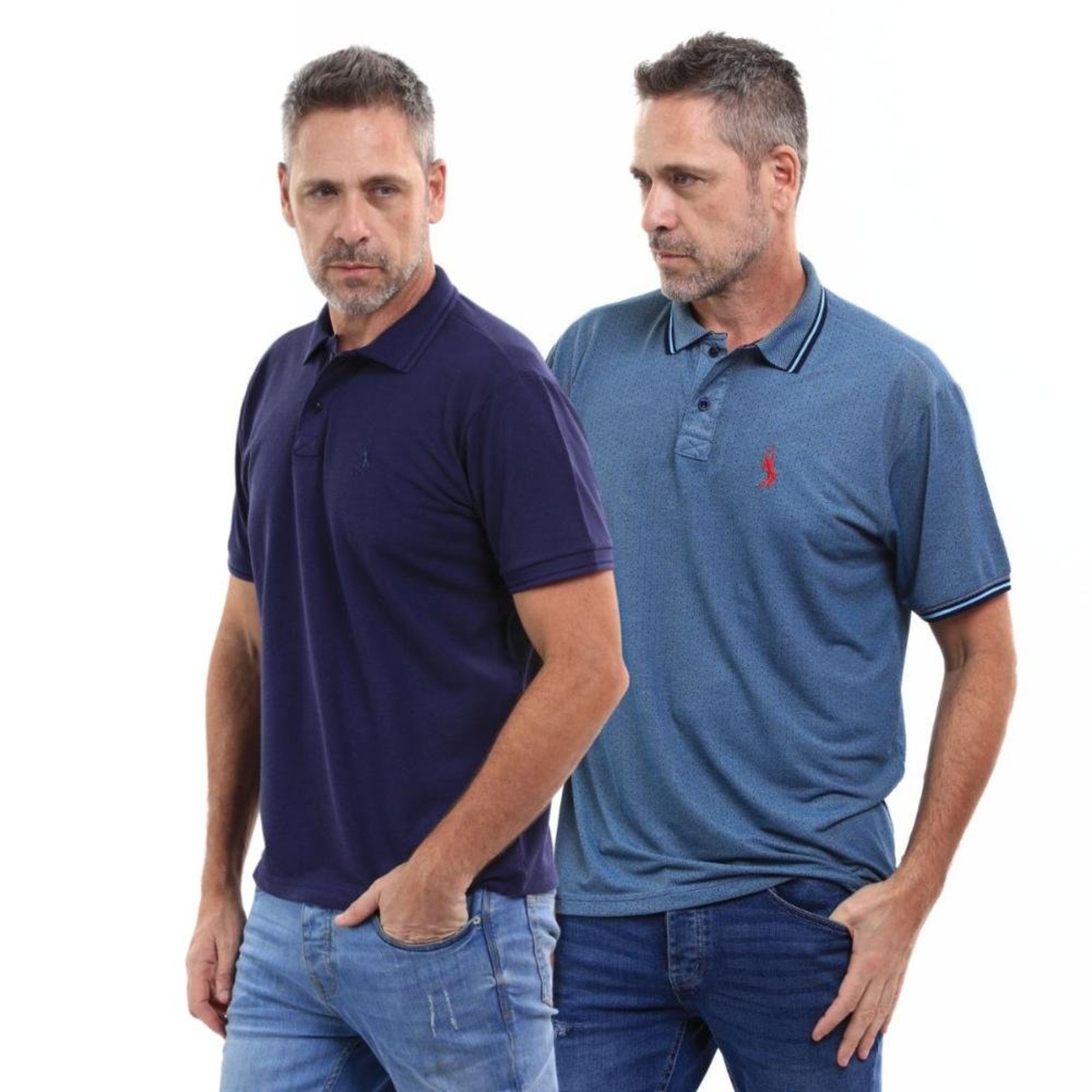 Kit 2 Camisa Polo Tradicinal Moderna Algodão Slim