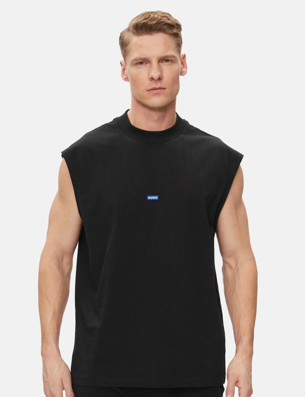 Camiseta Hugo Boss Masculina Regata Navertz Regular Fit Preta