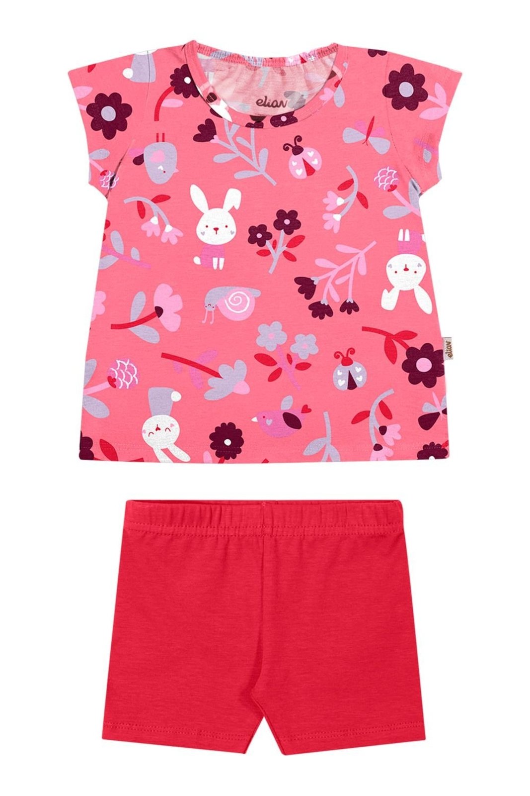 Infantil - Conjunto Menina Meia Malha Bichinhos Elian Rosa