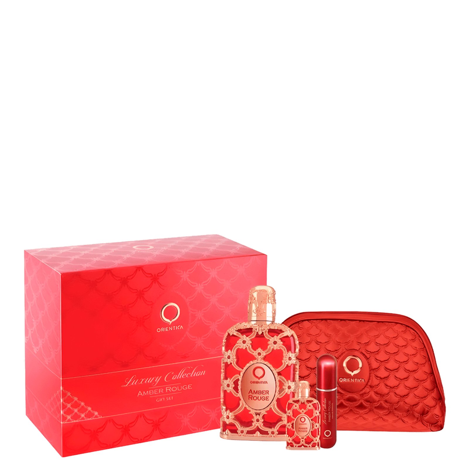 Kit Orientica Amber Rouge - Edp 80ml + Miniatura 7,5ml + Atomizer + Necessaire