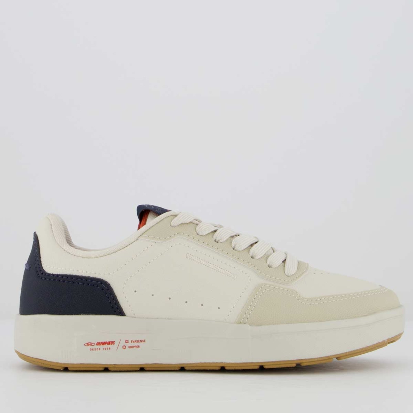 Vista 2 Tênis Olympikus Versa Juvenil Off White e Marinho branco white OLYMPIKUS branco white