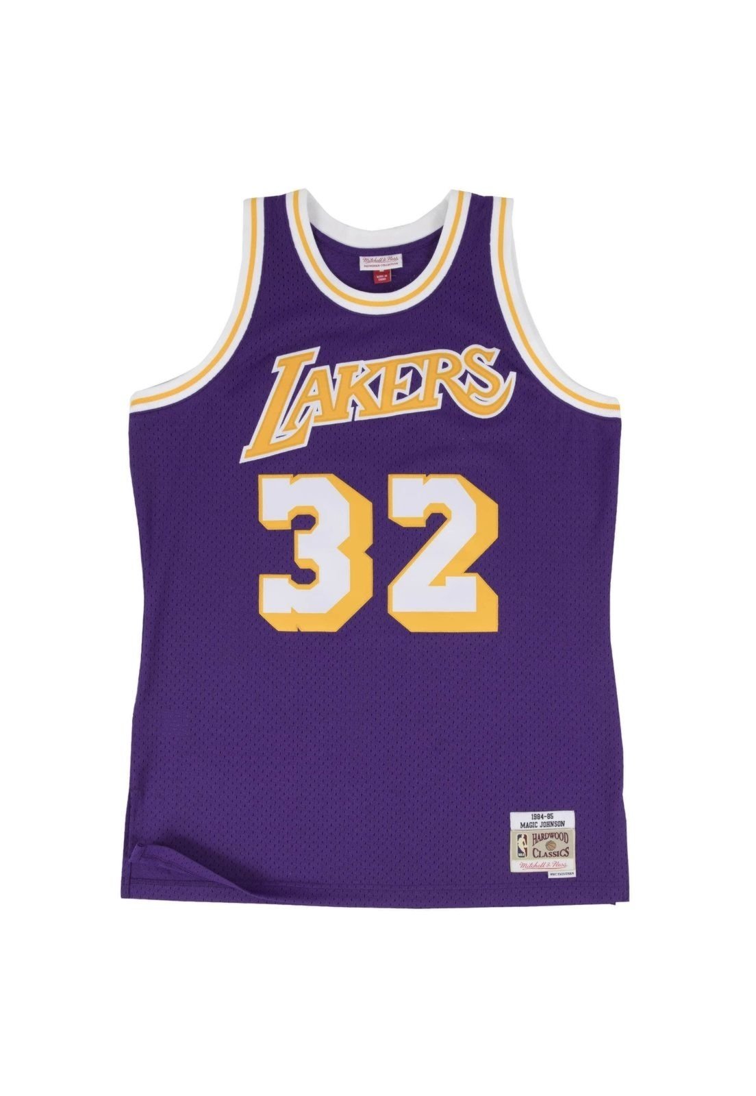 Regata Mitchell & Ness Swingman Jersey Road Los Angeles Lakers Magic Johnson 1984-85 Roxa
