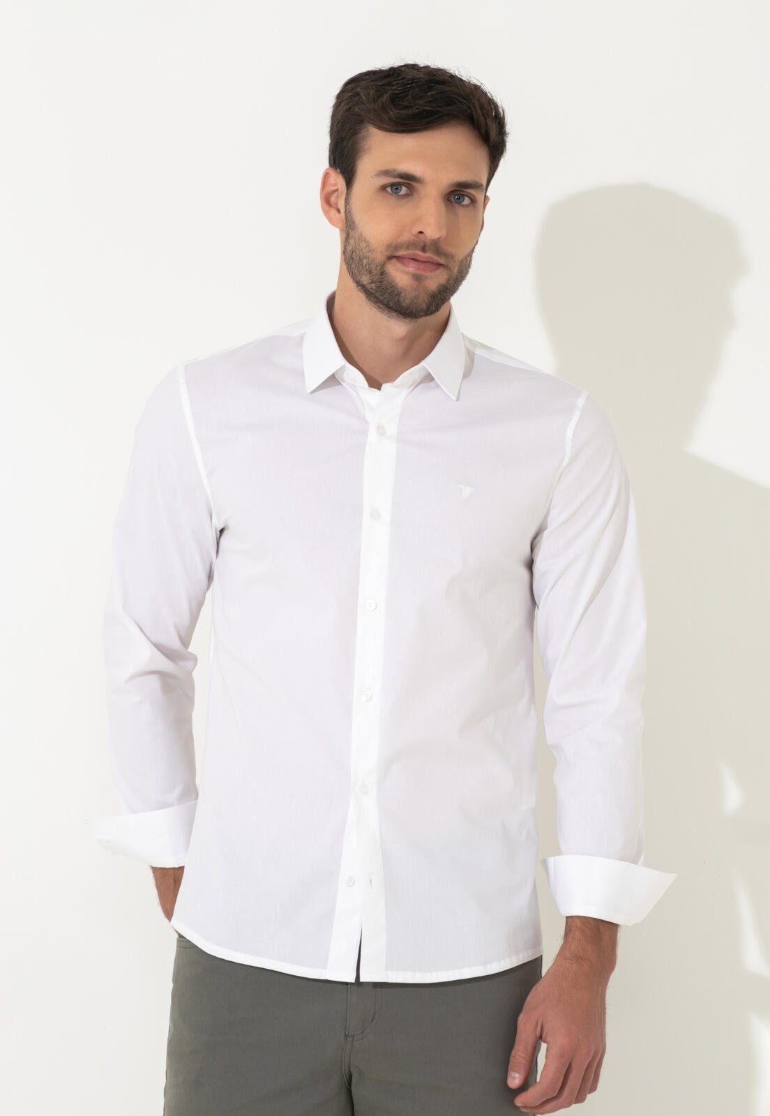 Camisa Traymon Manga Longa Slim Branco
