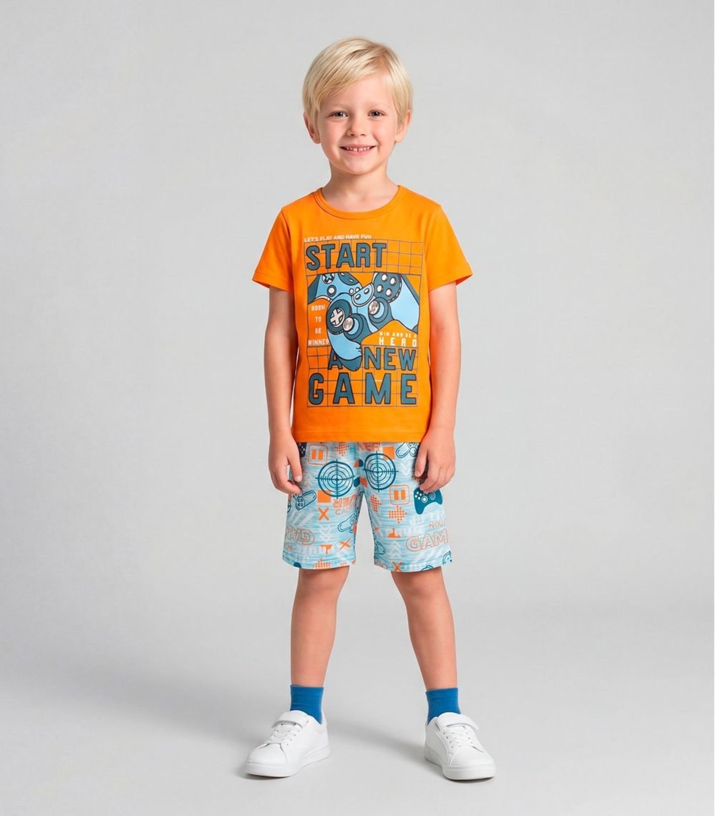 Pijama Masculino Brilha No Escuro Kappes Laranja