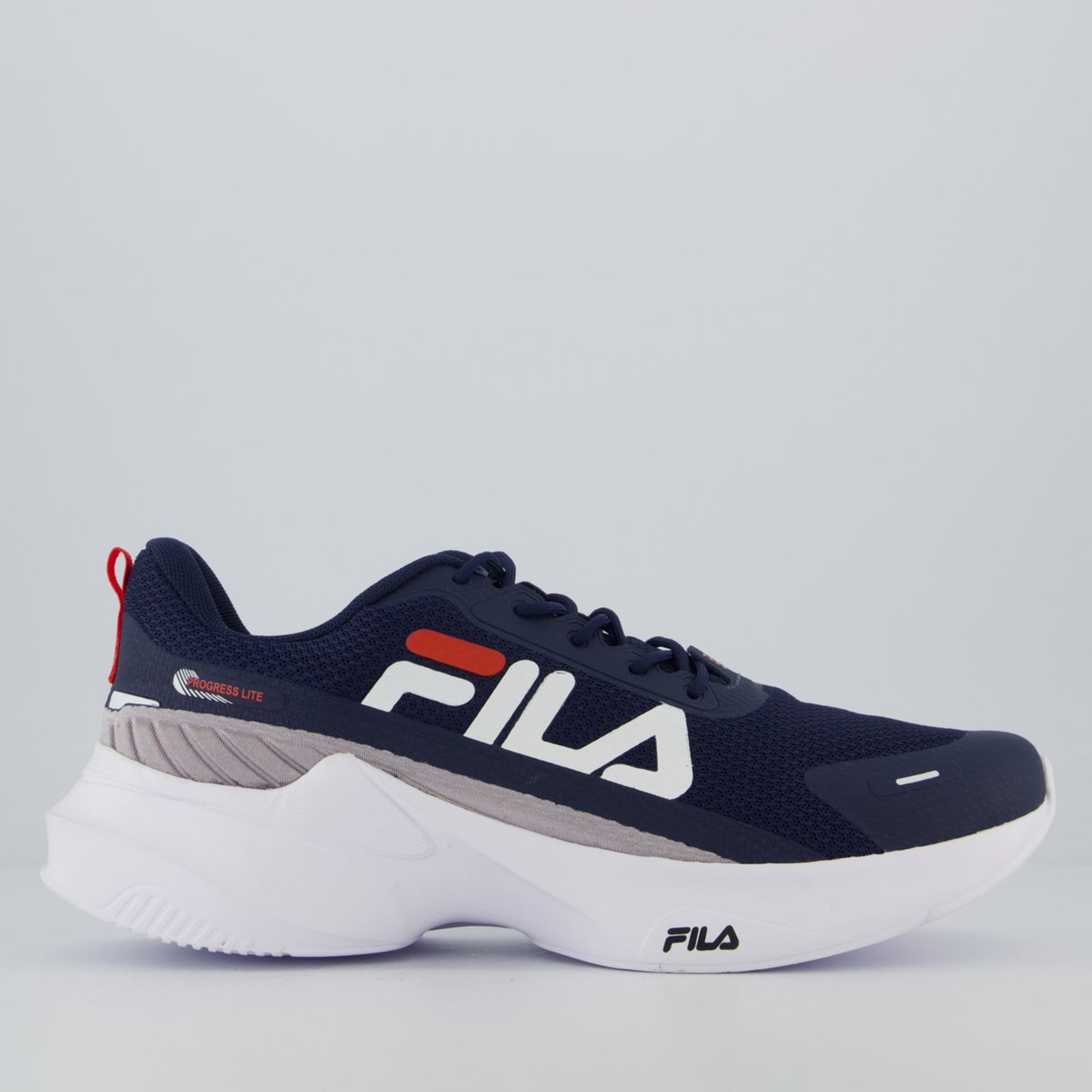 Tenis Fila Progress Lite Marinho e Branco