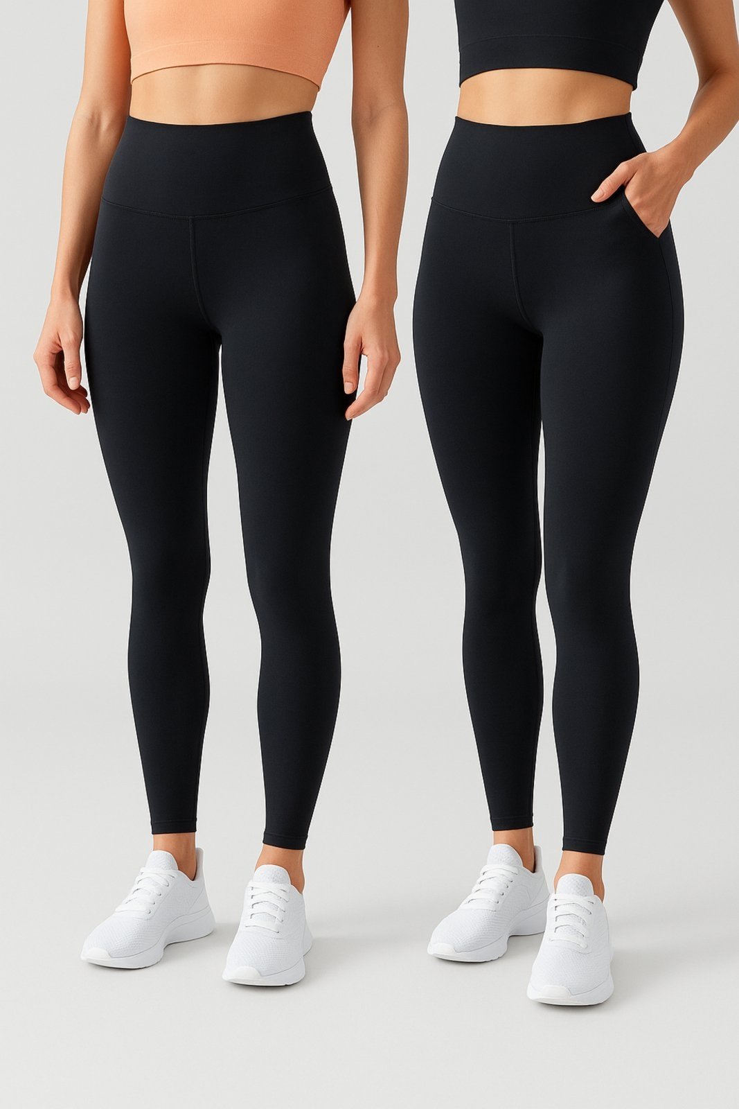 Kit Com 2 Calças Leggings D Bell Outlet Fashion Com Forro Especial Preta