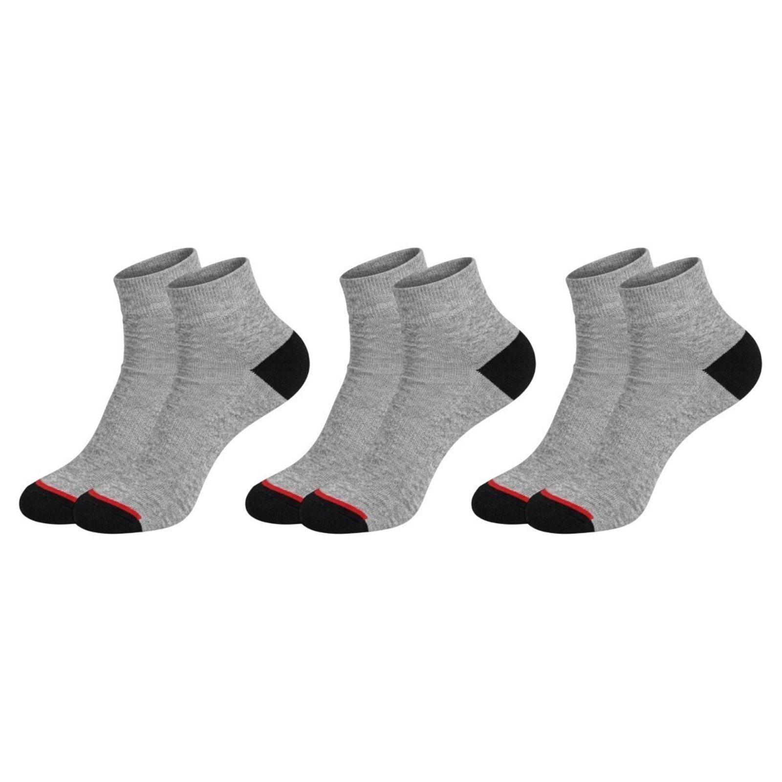 Kit 6 Pares de Meias QLC Sports Confort Cano Curto Esportiva Cinza