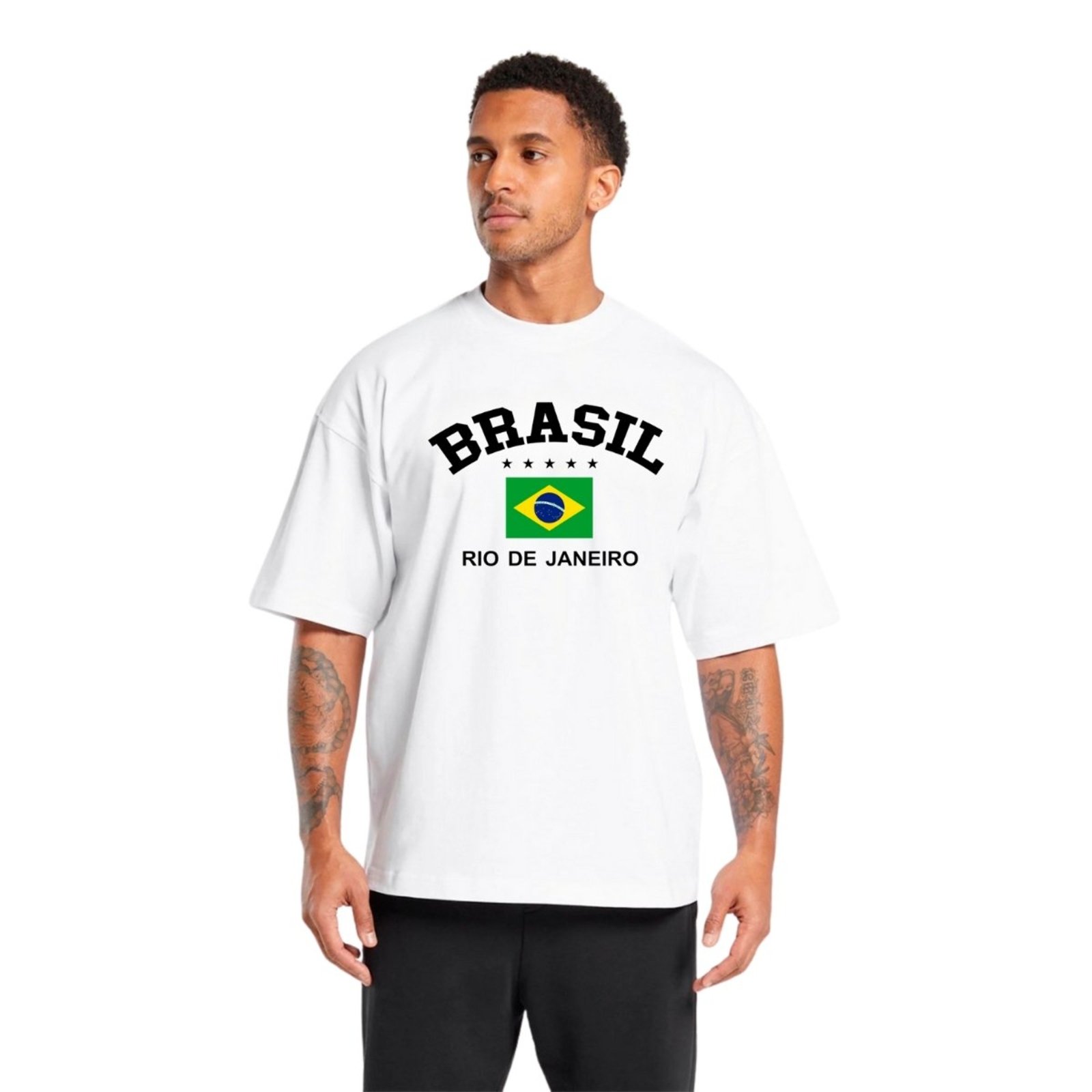 Camiseta Oversized Masculina Algodão Streetwear Academia