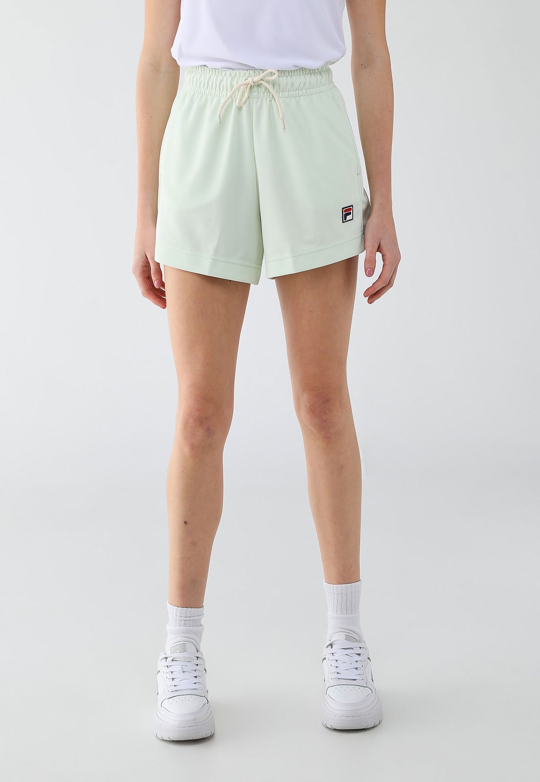 Vista 2 Shorts Feminino Fila Heritage Cintura Alta Claro verde Fila verde