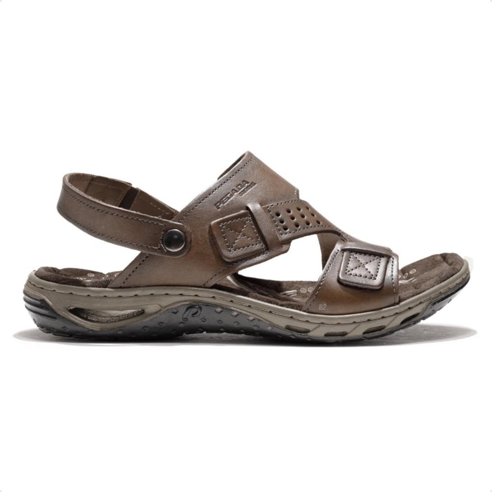 Sandália Pegada Tiras Masculina Marrom