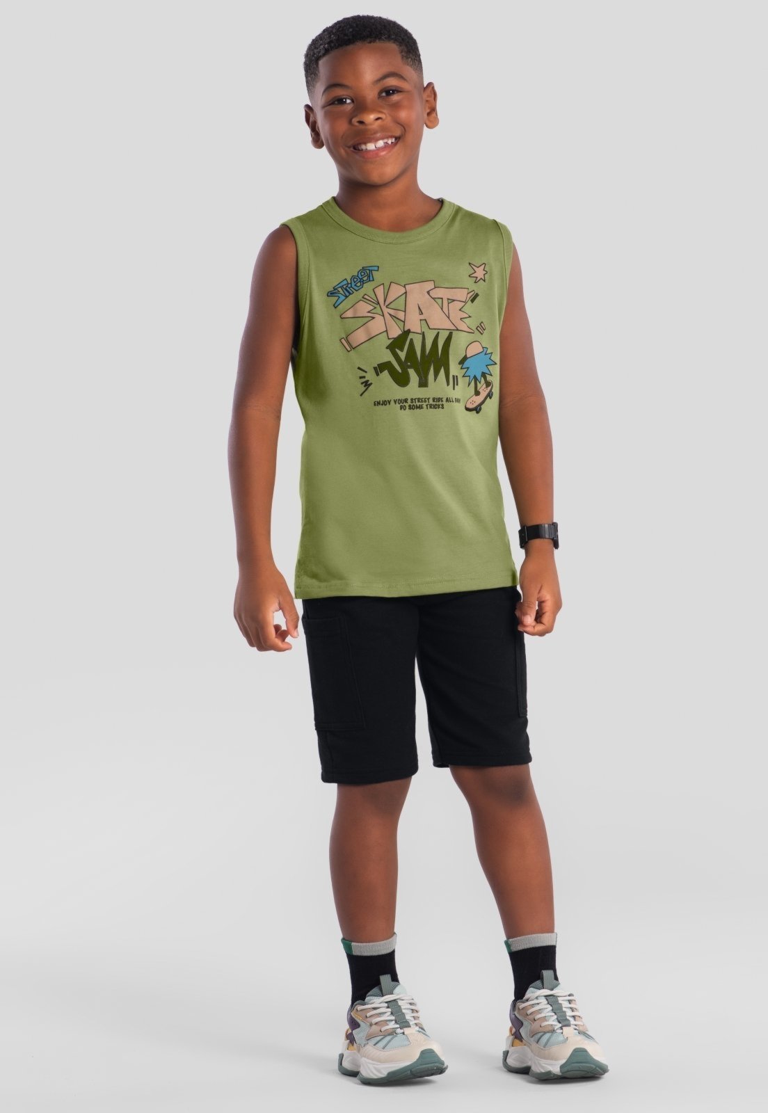 Infantil - Conjunto menino de skate Brandili