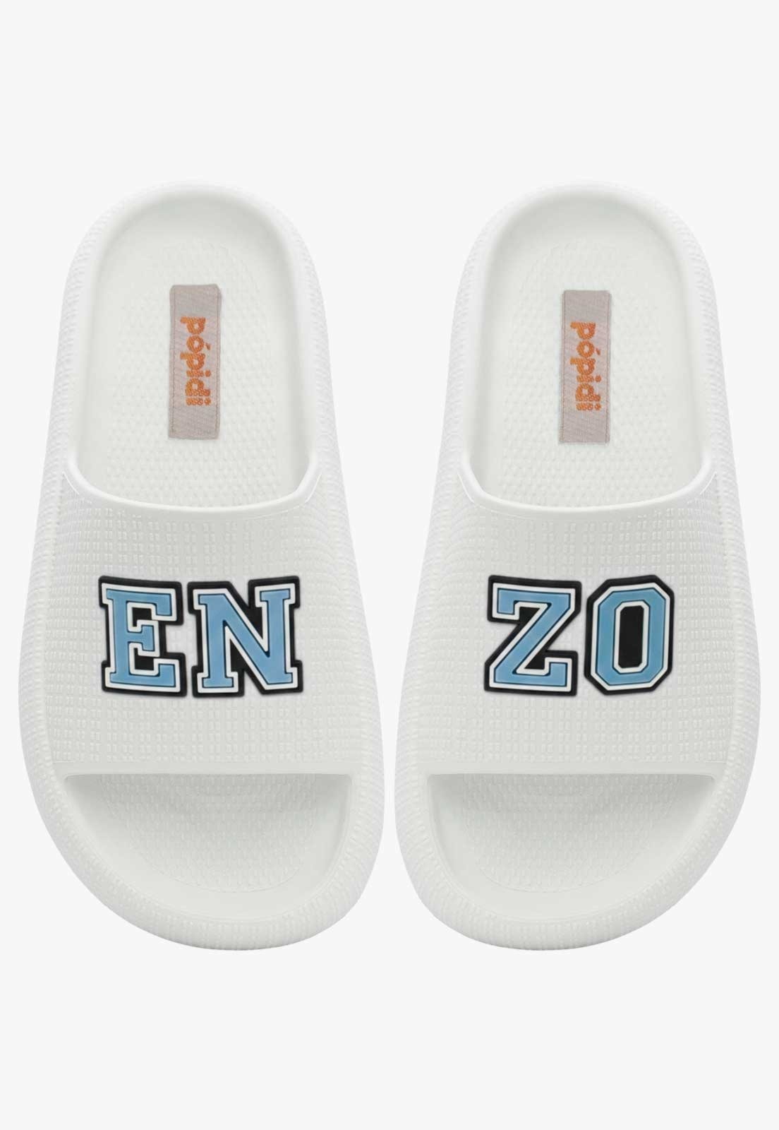 Infantil - Chinelo Pópidi Personalizado ENZO Estilo Nuvem Branco