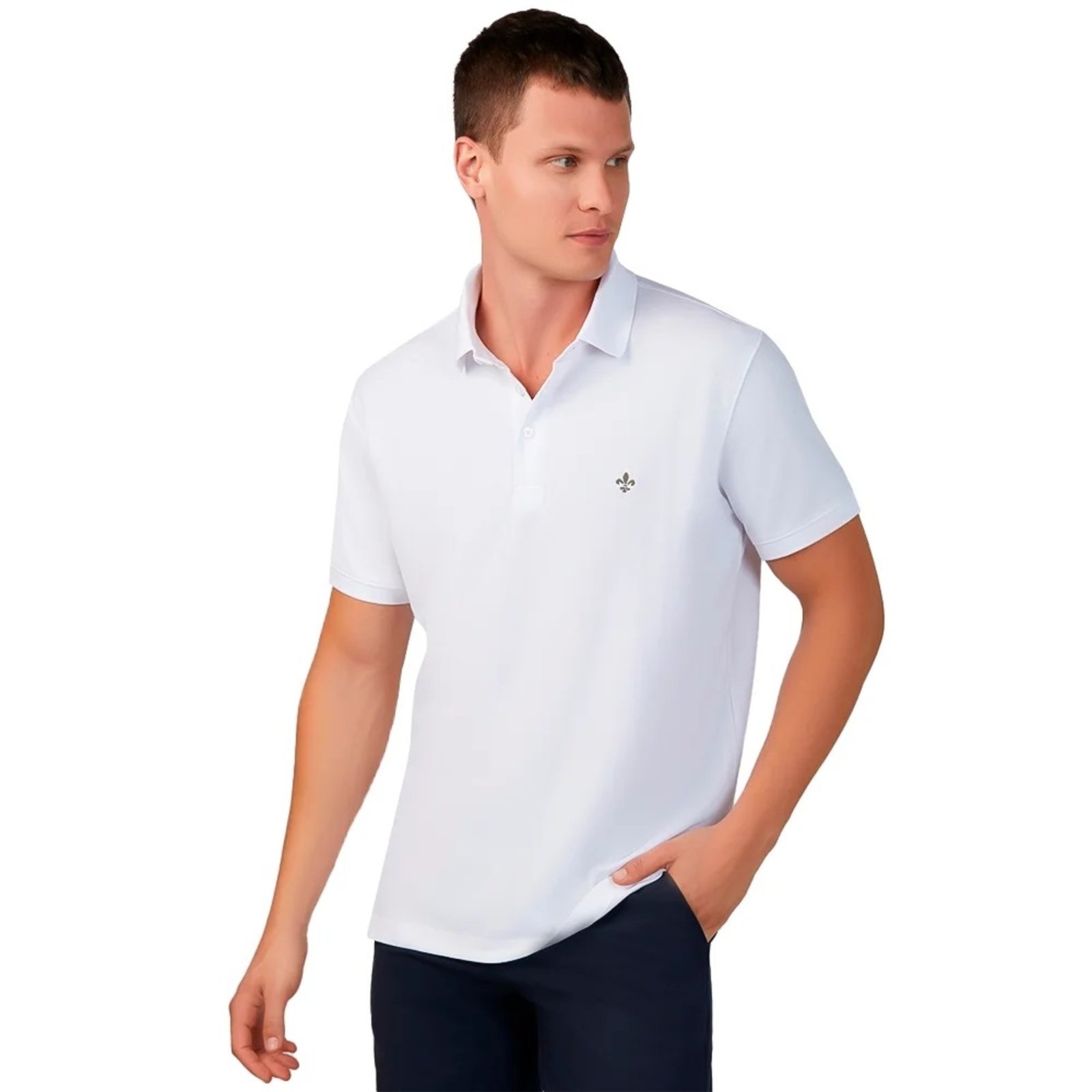 Camisa Polo Dudalina Essential Branco Masculino