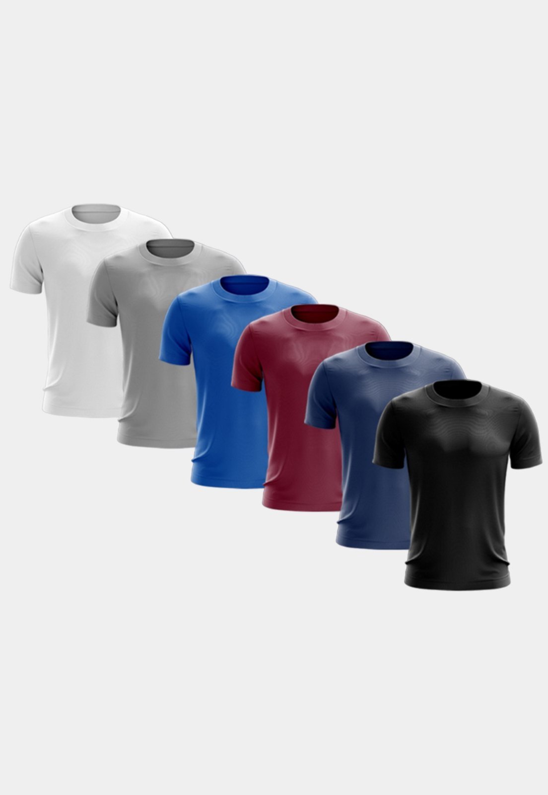 Vista 2 Kit 6 Camisetas Masculina Manga Curta Dry Fit Básica Lisa Proteção Solar UV Térmica Blusa Academia Esporte Camisa ADRIBEN multicolorido ADRIBEN multicolorido
