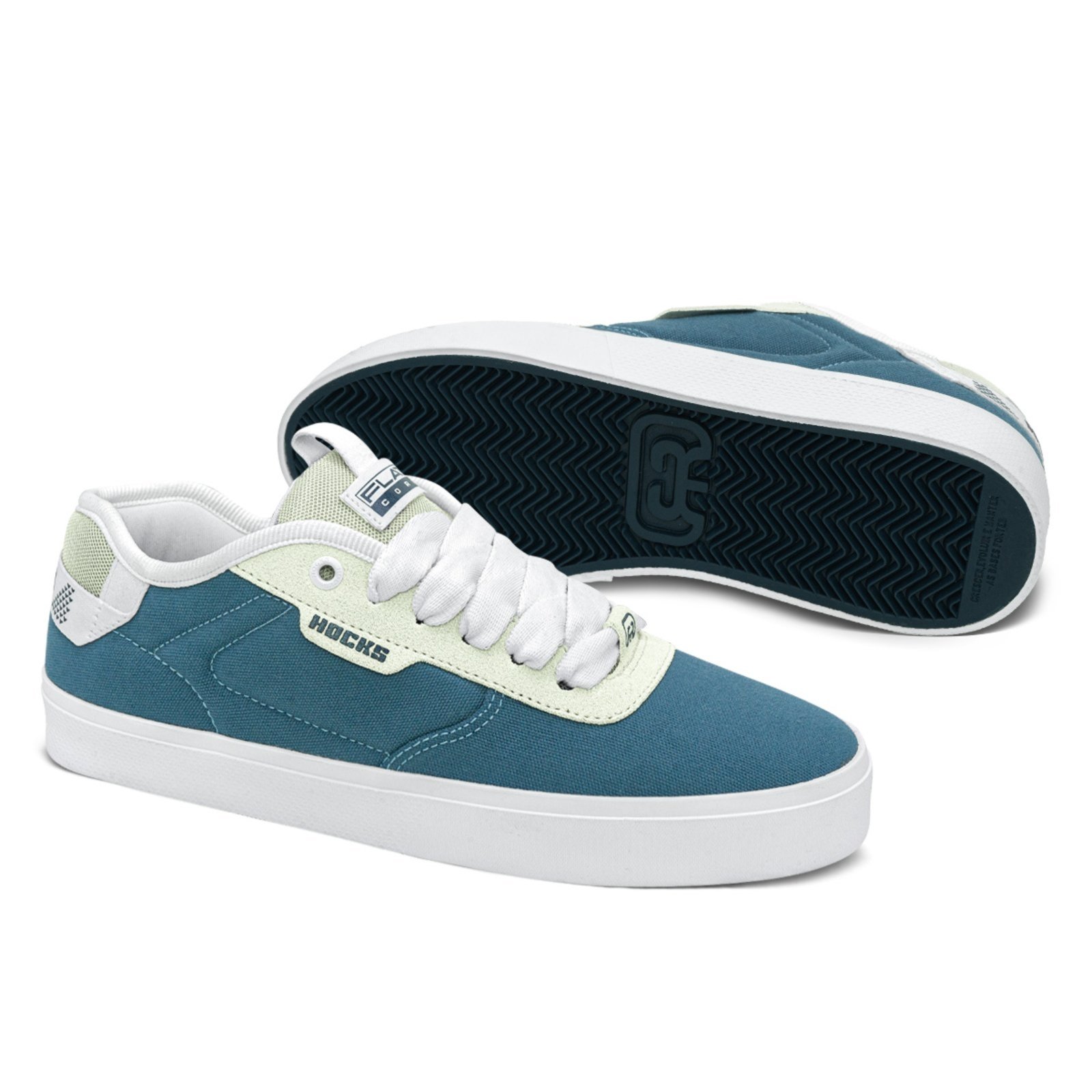 Tênis Hocks Unissex Lona Flat Core Alcalino Azul