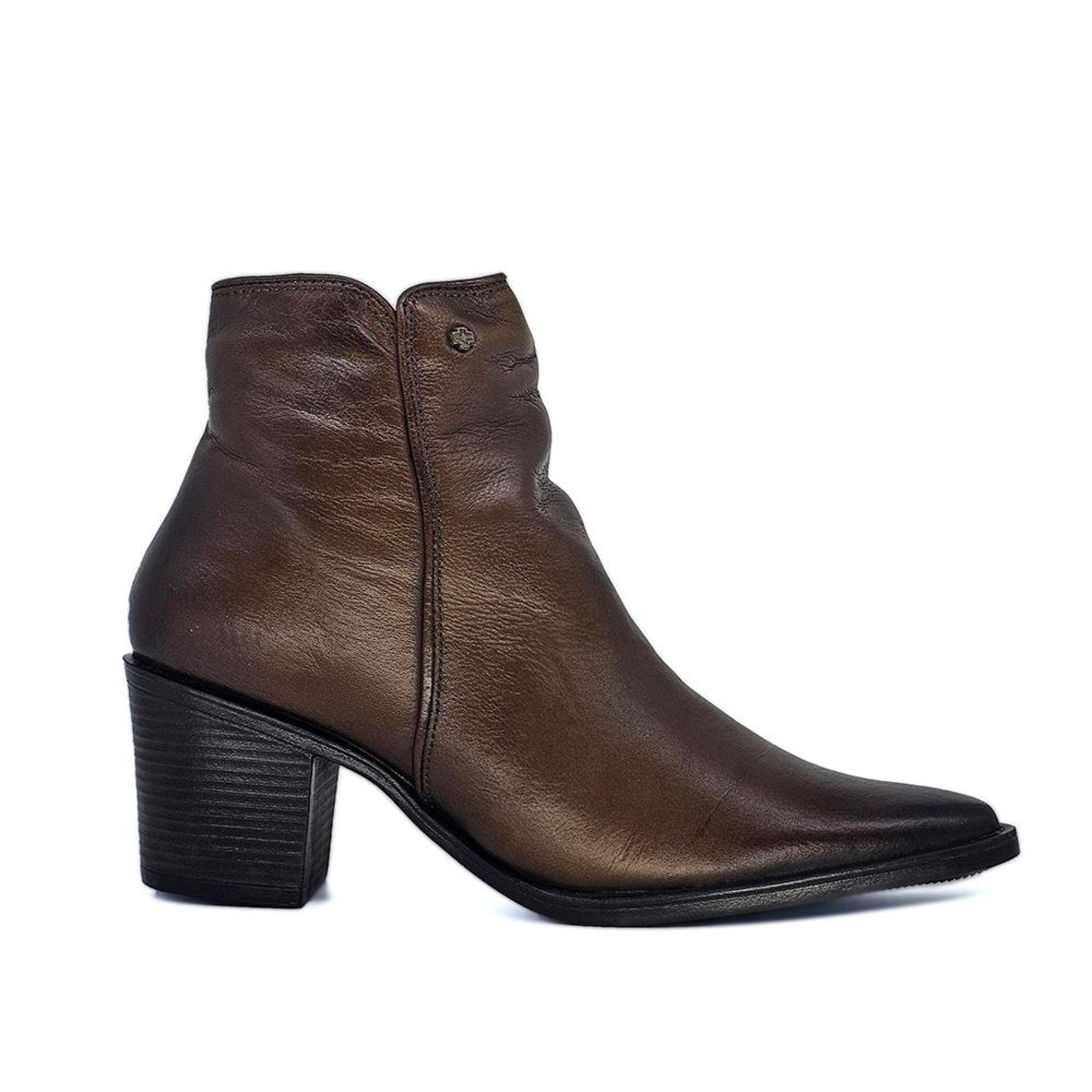 Bota Feminina LOR011 Couro Terracota Ferrugem Incolor