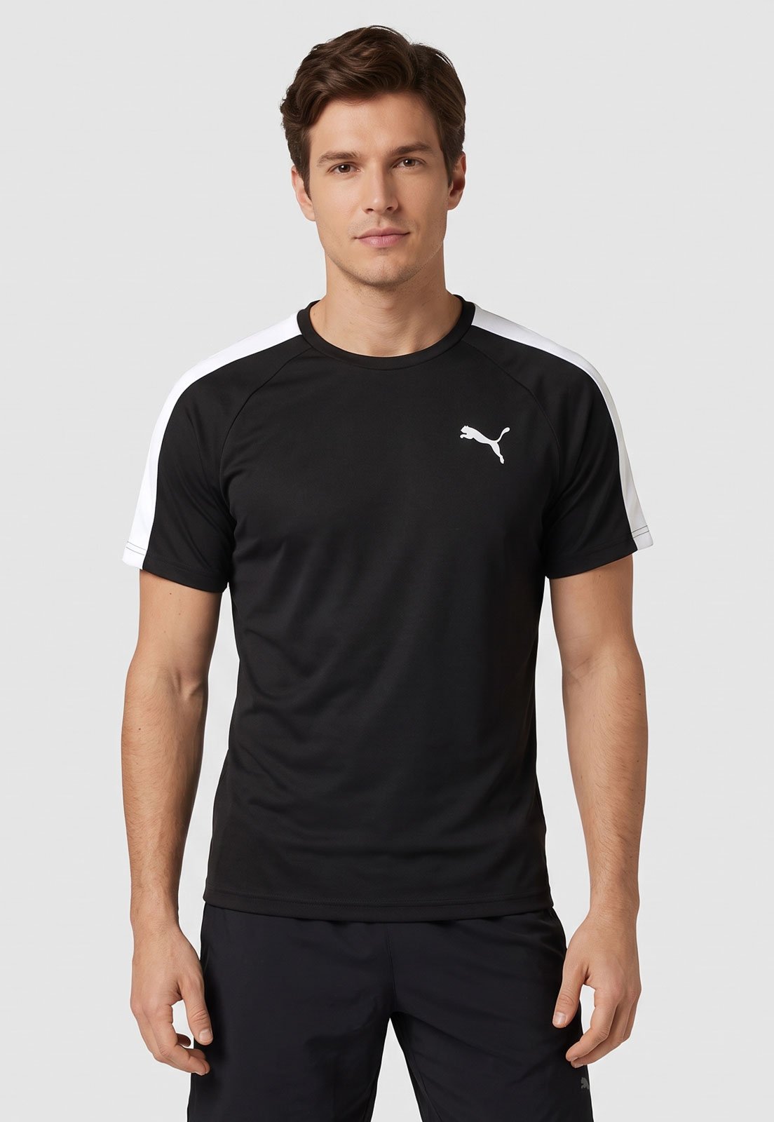 Camiseta Masculina Puma Detalhe Lateral Preta