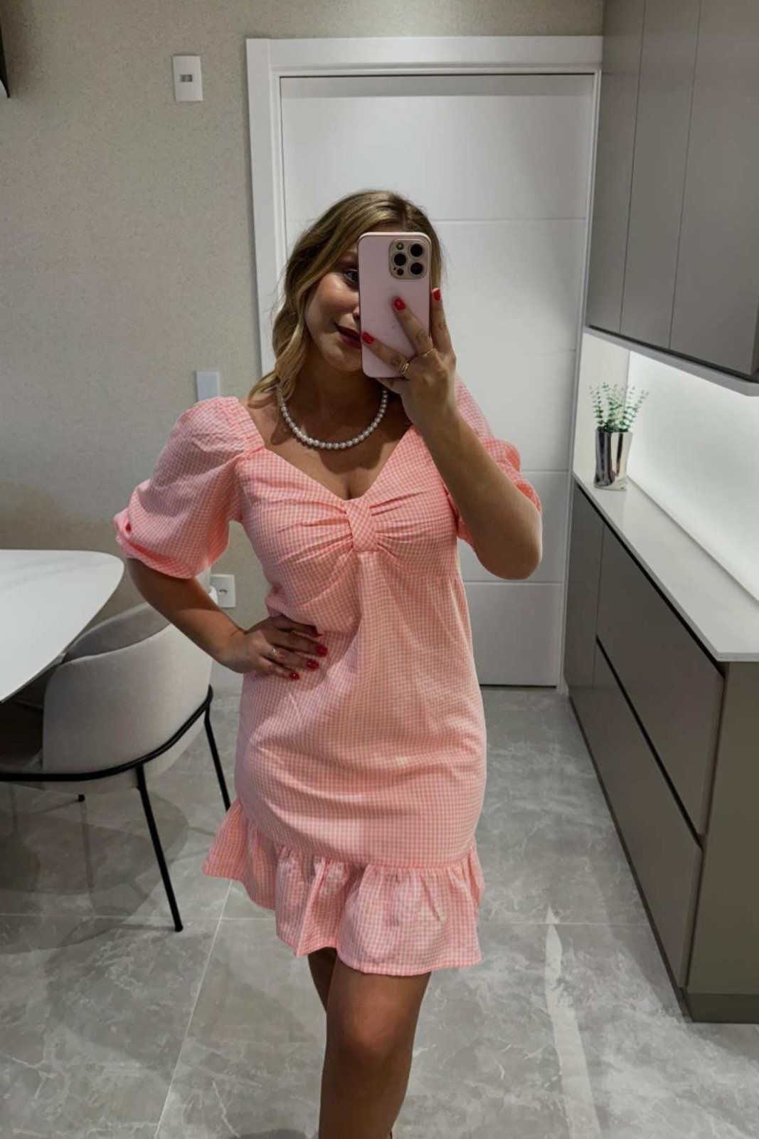 Vestido Vanibele Curto Xadrez