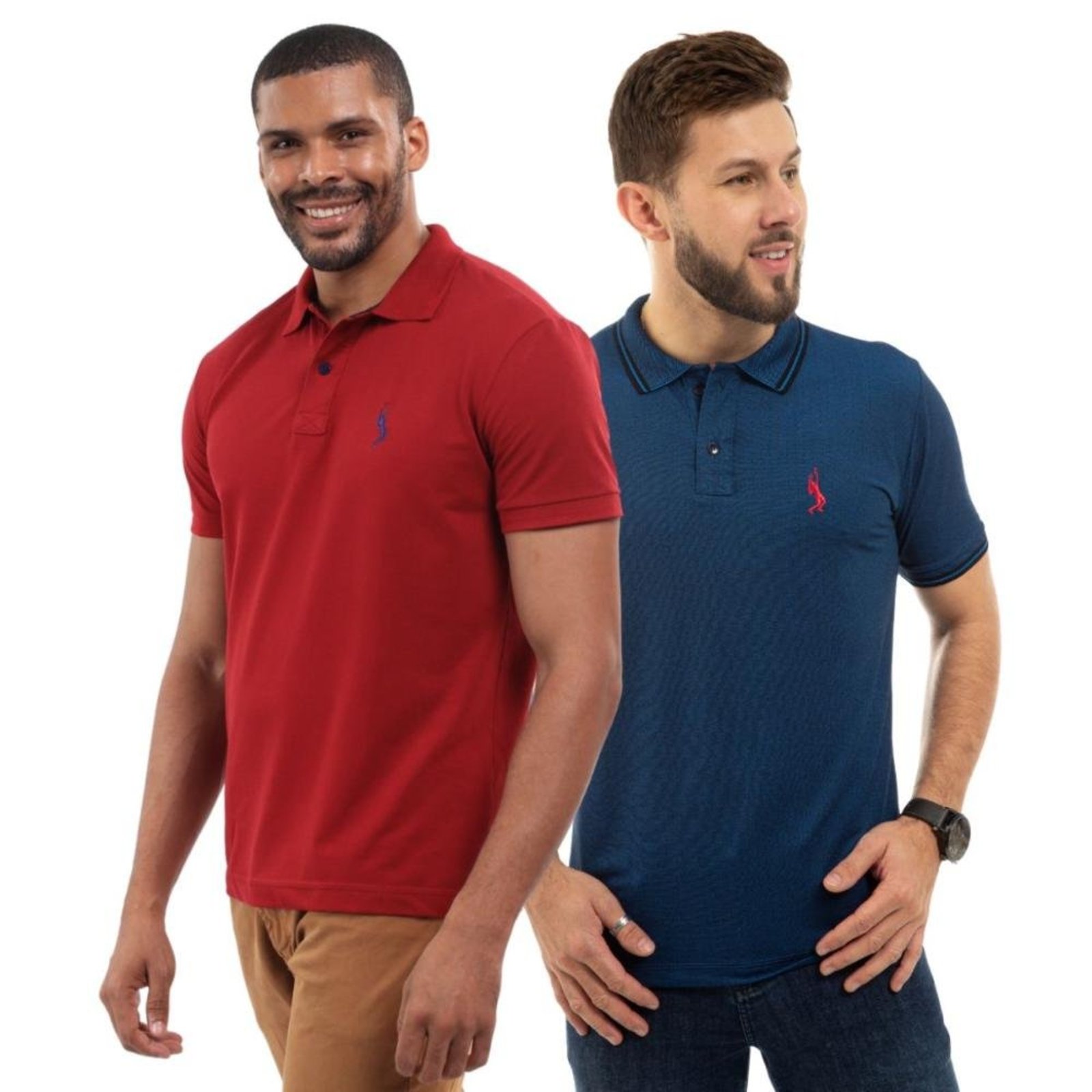 Kit 2 Camisa Polo Tradicinal Moderna Algodão Slim