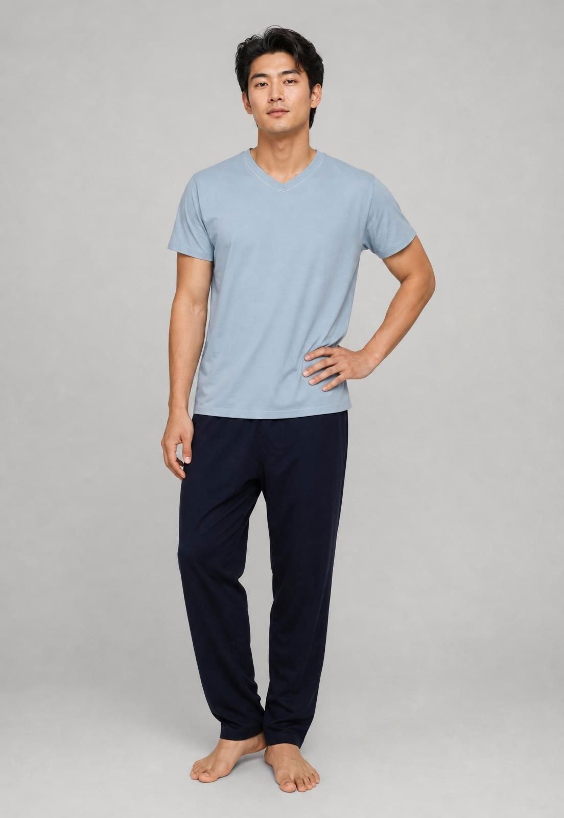 Conjunto Pijama Masculino Malwee Manga Curta Azul