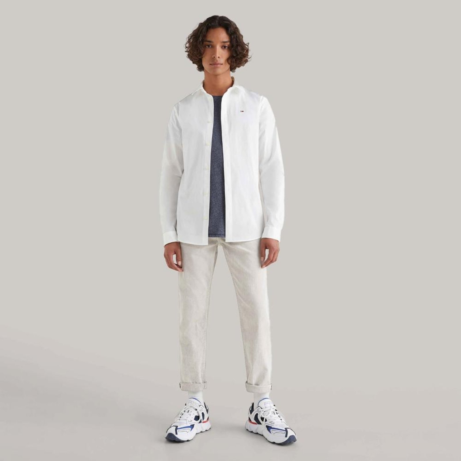 Vista 3 Camisa Clássica Popeline Tommy Jeans - EGG branco Tommy Jeans branco
