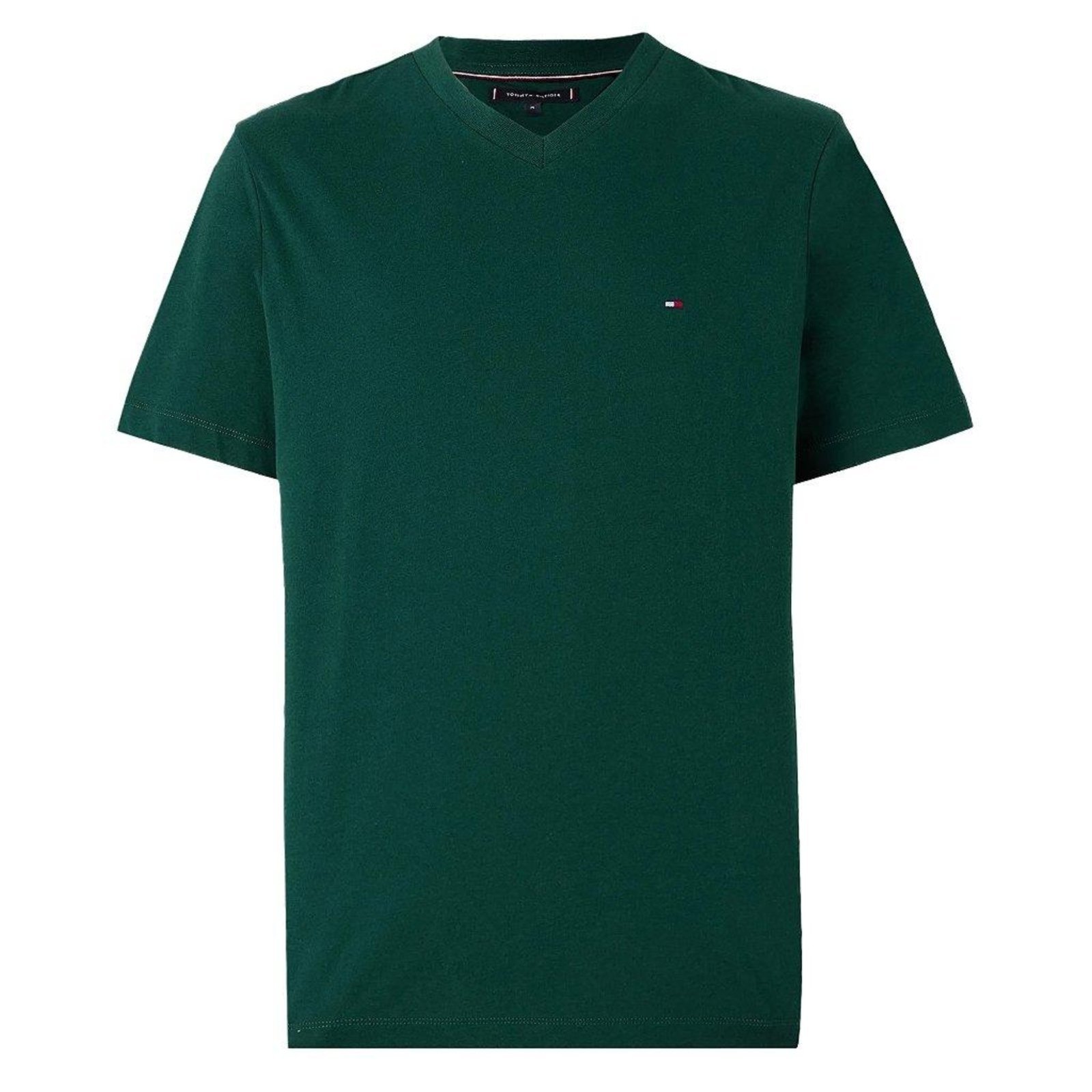 Vista 2 Camiseta Tommy Hilfiger Essential Gola V Neck Tee verde Tommy Hilfiger verde