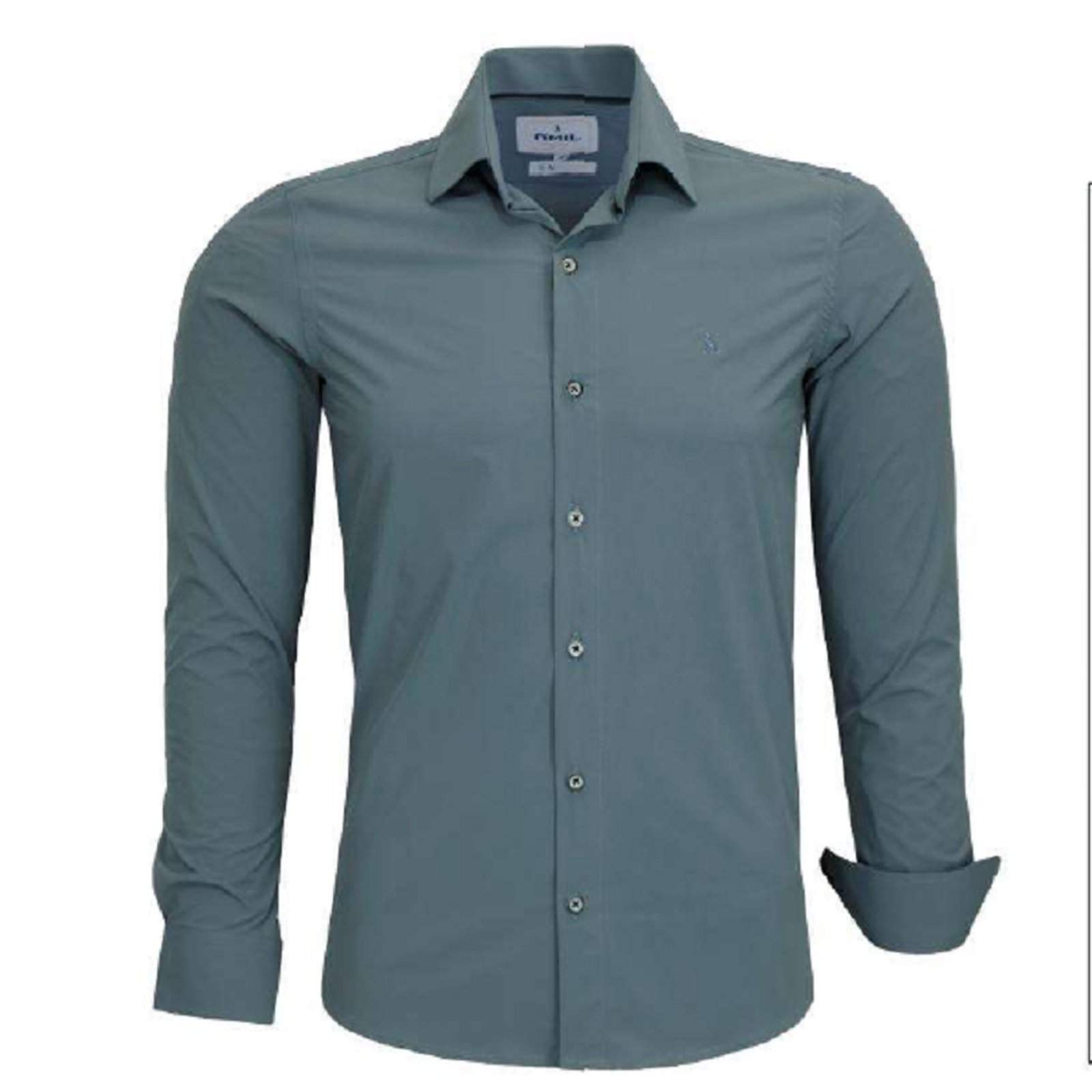 Camisa Social Ad Listada Algodão Manga Longa Original Amil Chumbo