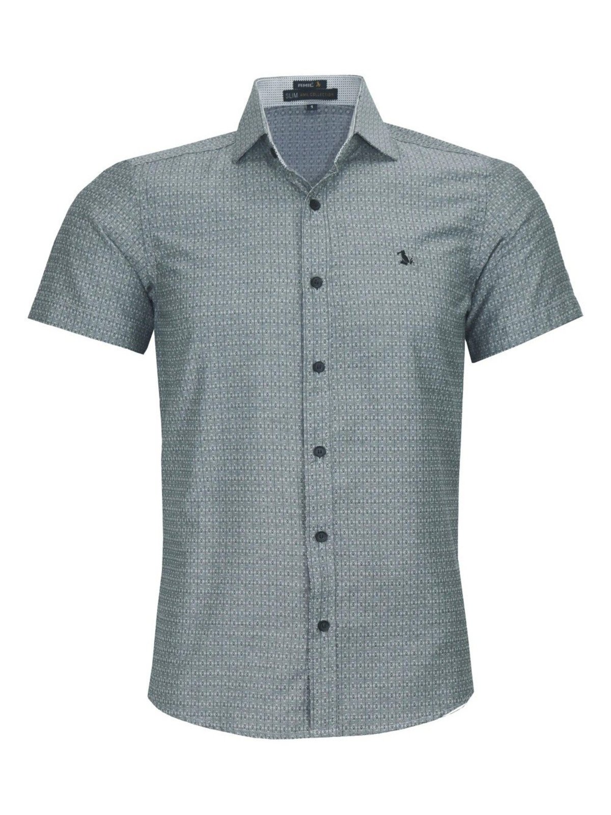 Camisa Social Manga Curta Slim Amil 1751 — foto 2