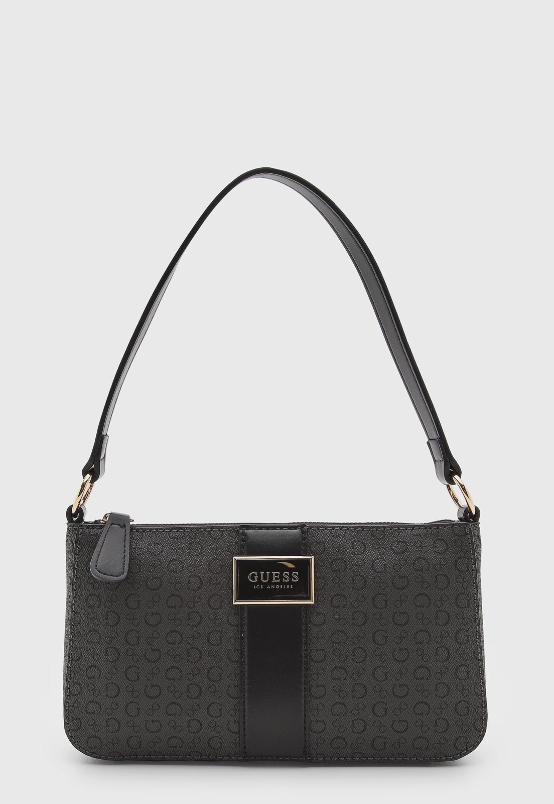 Bolsa Guess Estruturada Monograma Preta