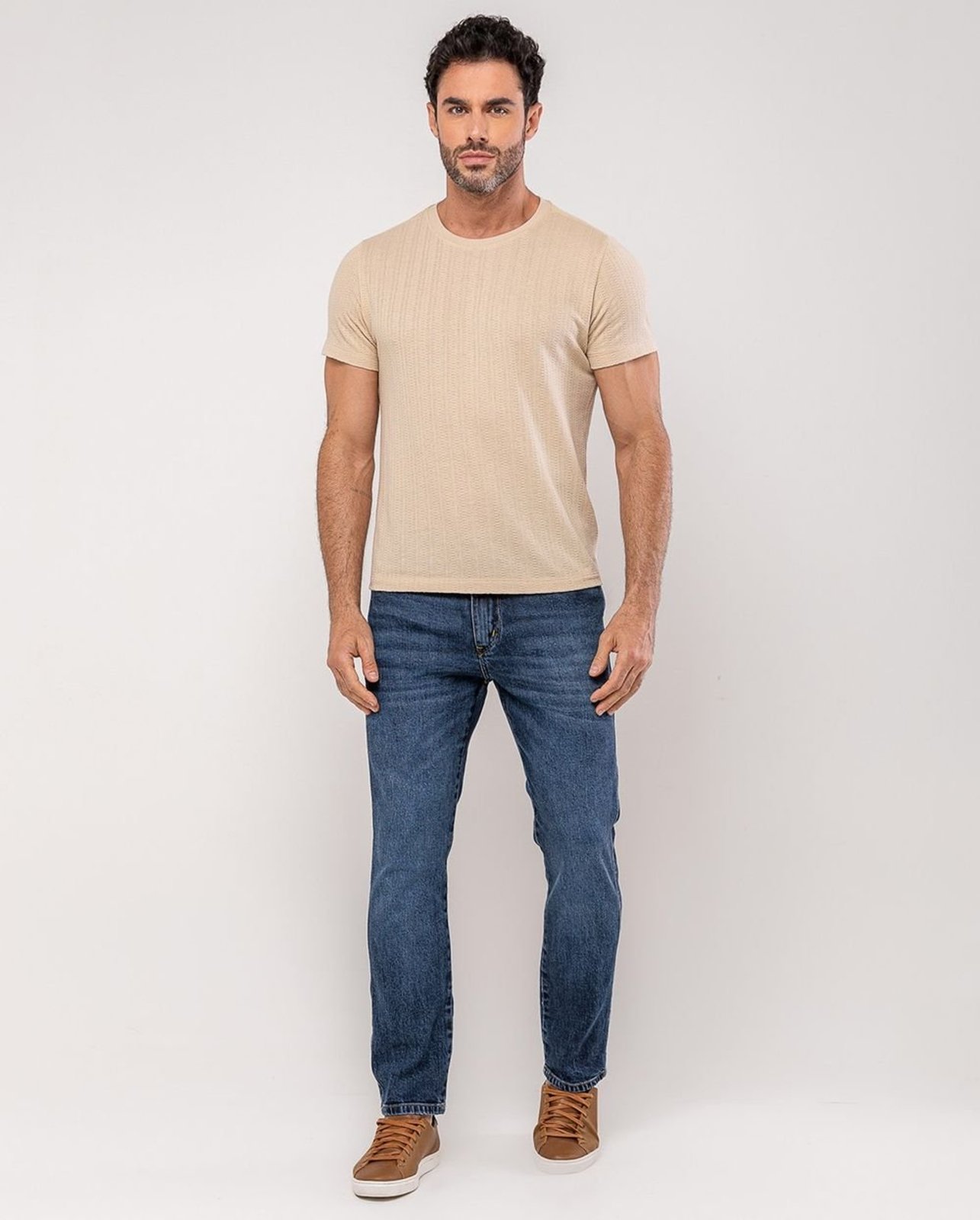 Calça Jeans Masc Slim Fit Premium 25145 Sky Escuro Consciência