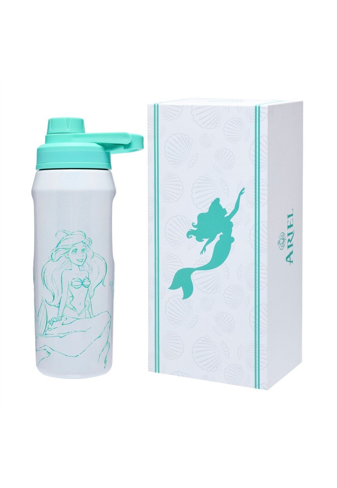 Infantil - Garrafa Térmica Ariel A Pequena Sereia 550ml Inox Original Disney