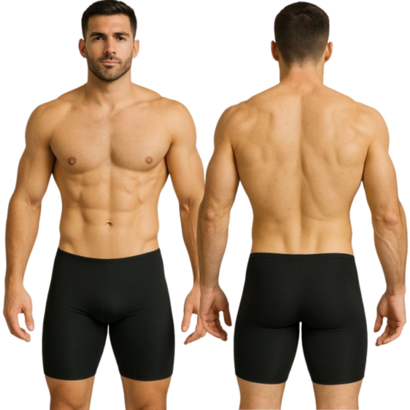 Kit 2 Bermuda Segunda Pele Masculina Reflexo Íntimo Anágua Ciclista Preta